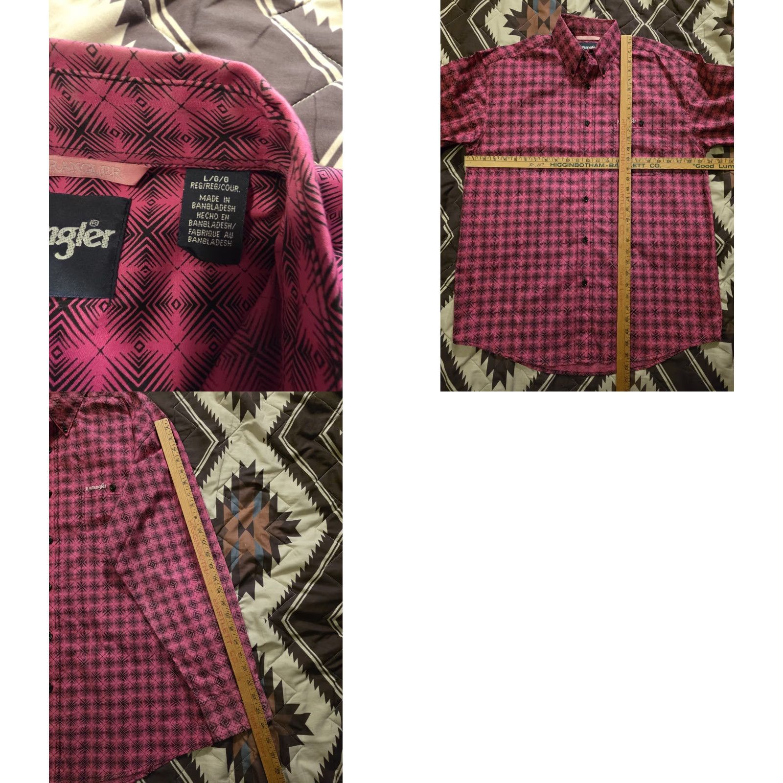 Wrangler VINTAGE Wrangler Breast Cancer Awareness Long Sleeve Button Up Shirt Pink Mens Large Size US L / EU 52-54 / 3 - 8 Thumbnail