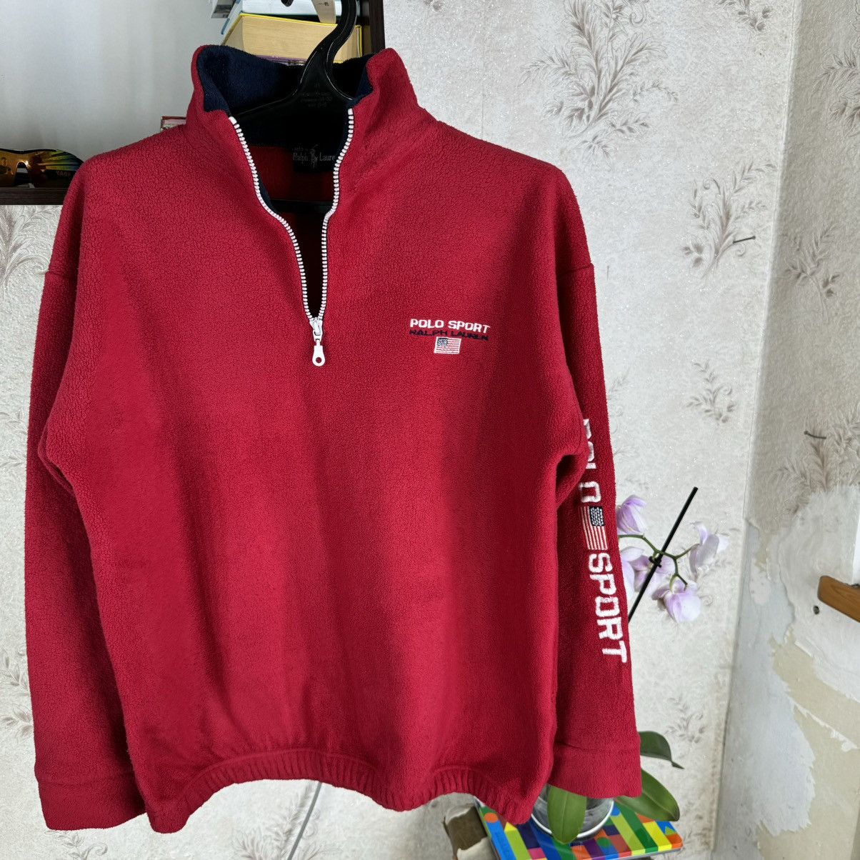 Polo Ralph Lauren × Vintage Vintage 90s Ralph Lauren Polo Sport Fleece Red XL Luxury Size US XL / EU 56 / 4 - 13 Thumbnail