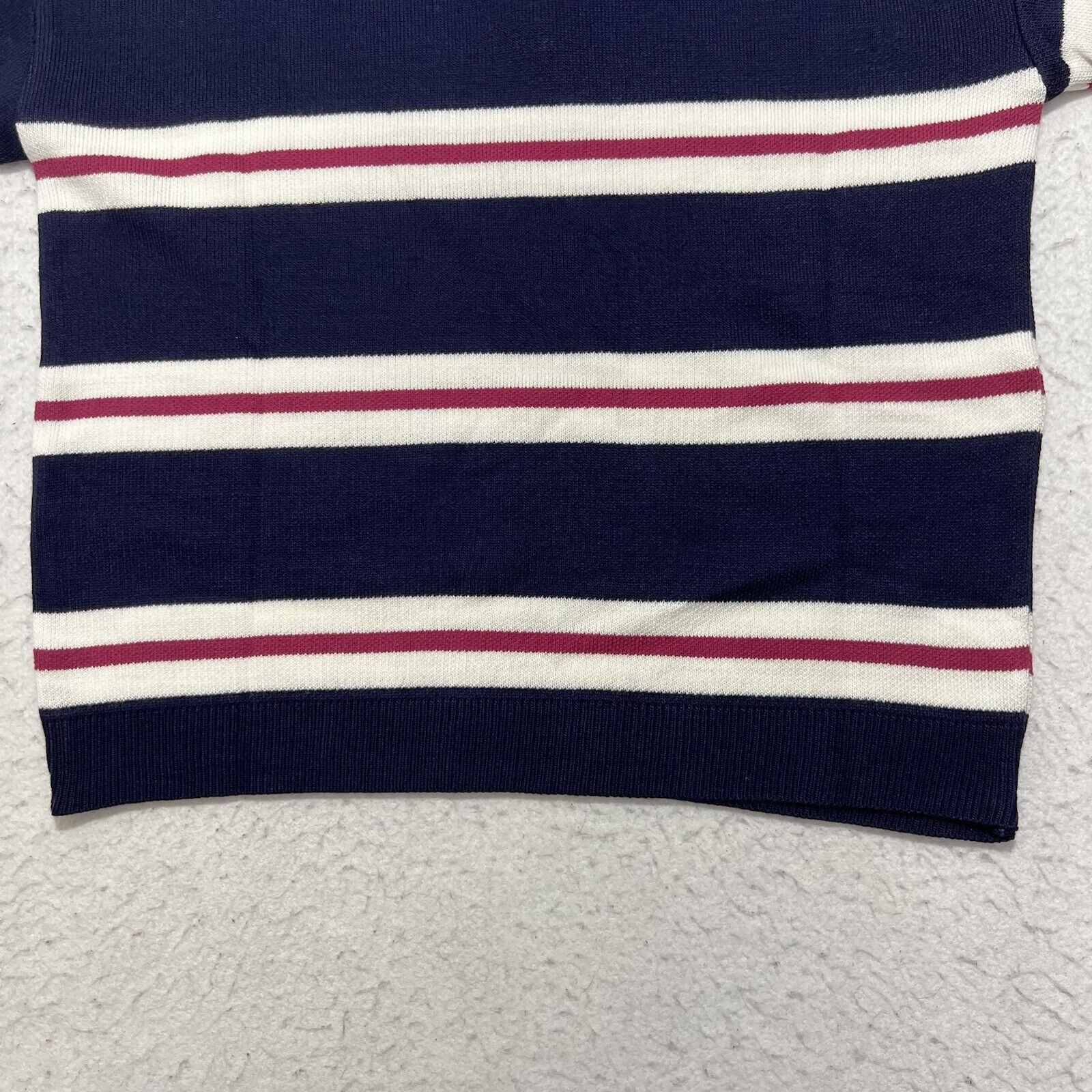 Nordstrom Nordstrom Blue White Pink Quarter Zip Striped Sweatshirt NWT Size XS / US 0-2 / IT 36-38 - 9 Thumbnail