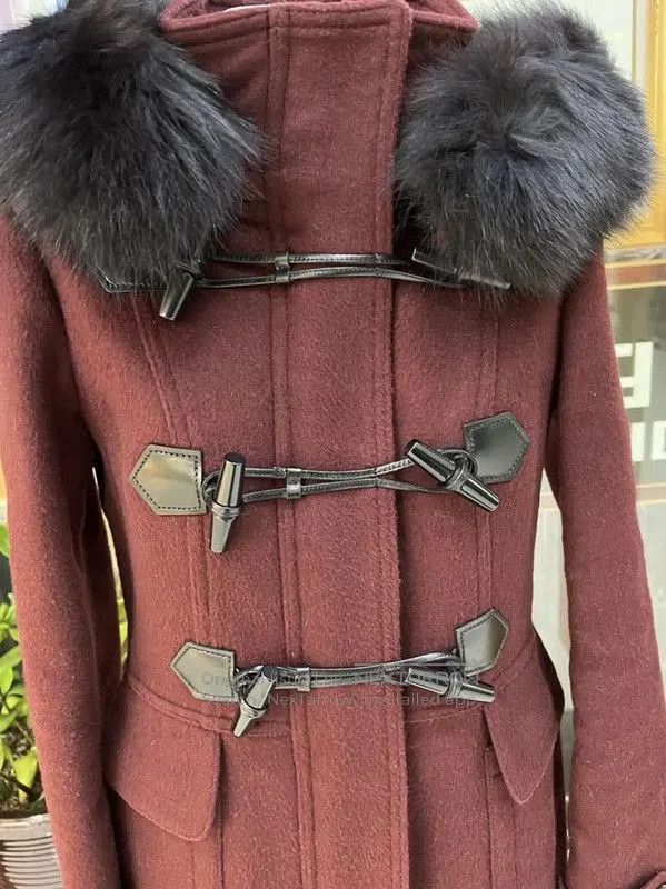Burberry Burberry Red Wool Winter Coat with Hood. Size S / US 4 / IT 40 - 2 Thumbnail