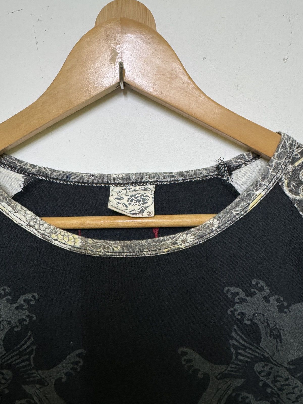 Japanese Brand Sukajan Fish Koi Raglan Japanese Tattoo Long Sleeve Tee Size US L / EU 52-54 / 3 - 7 Thumbnail