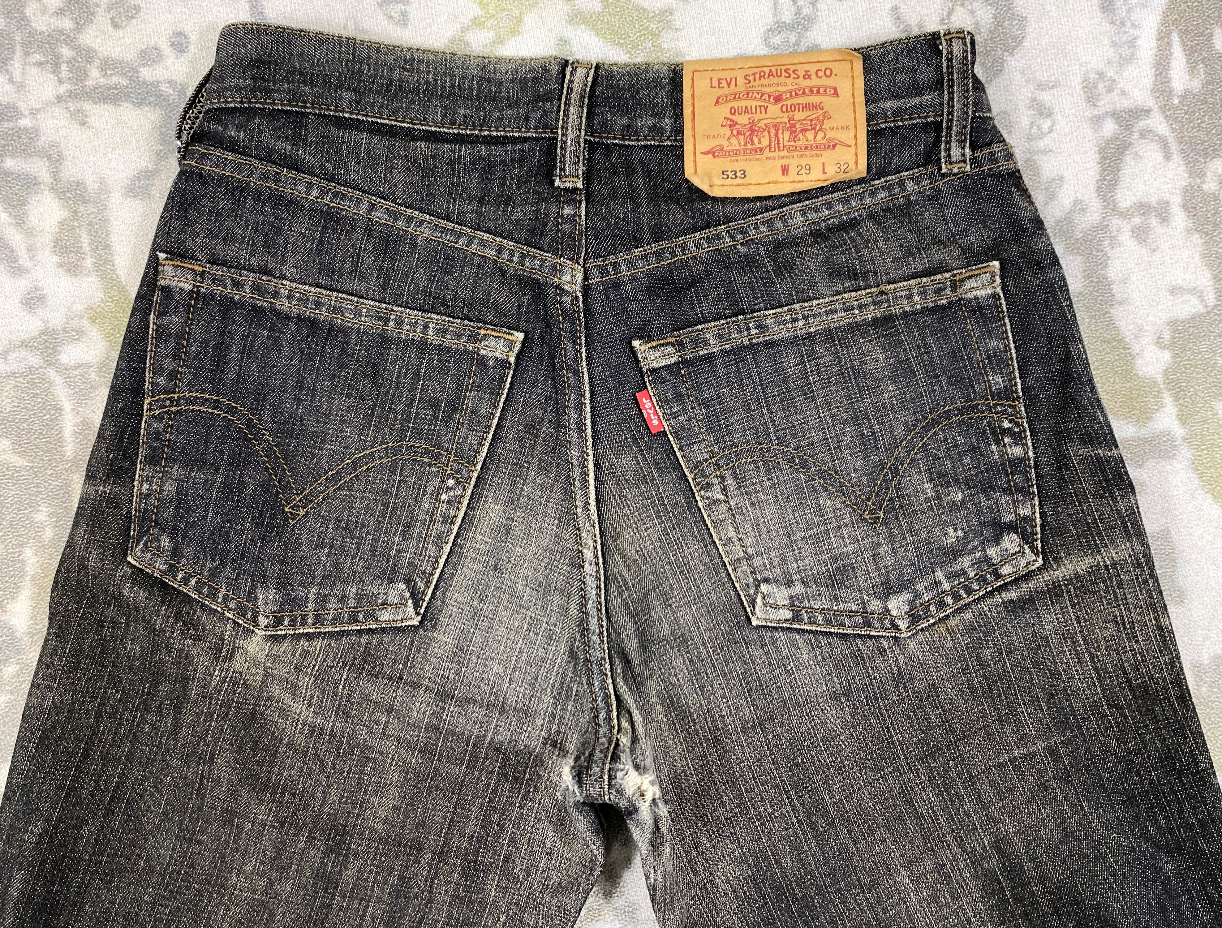 Levi's Black Vintage Levi's 533 Denim 29x29.5 -JN224 Size US 29 - 4 Thumbnail