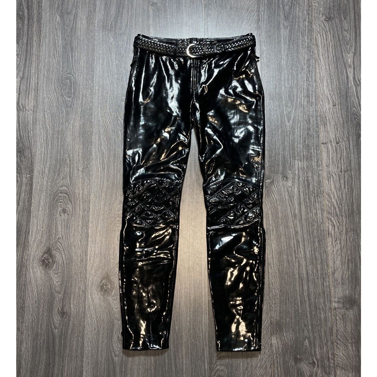 Alexander McQueen × Vintage RARE❗️Alexander McQueen latex biker zipper pants Size 28" / US 6 / IT 42 - 1 Thumbnail