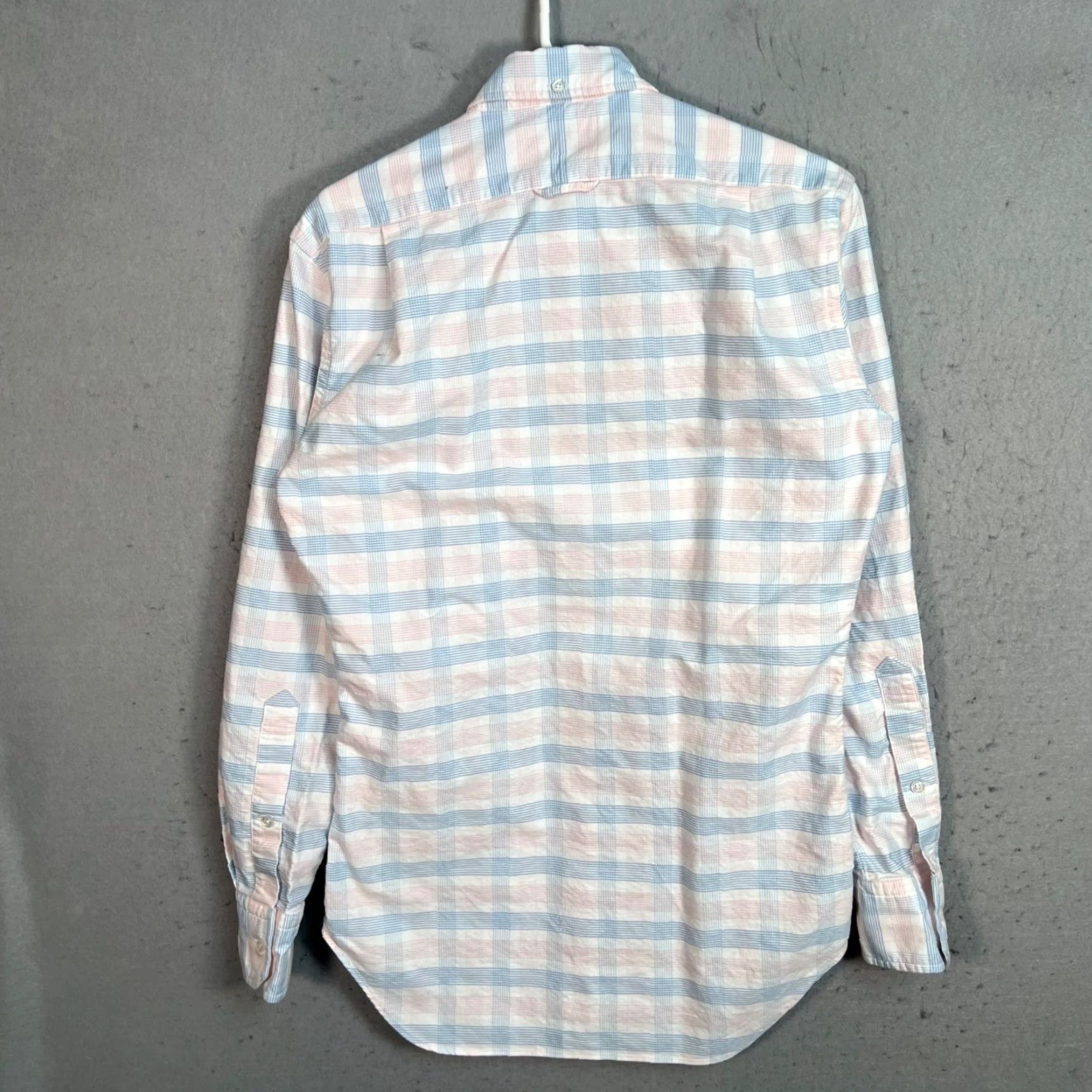 Thom Browne Thom Browne New York Mens Size 1 Plaid Button-Down Shirt Blue Pink Multicolor Button-Up Casual Cotton Long Sleeve Collection Shirt Mens Size US XS / EU 42 / 0 - 2 Thumbnail