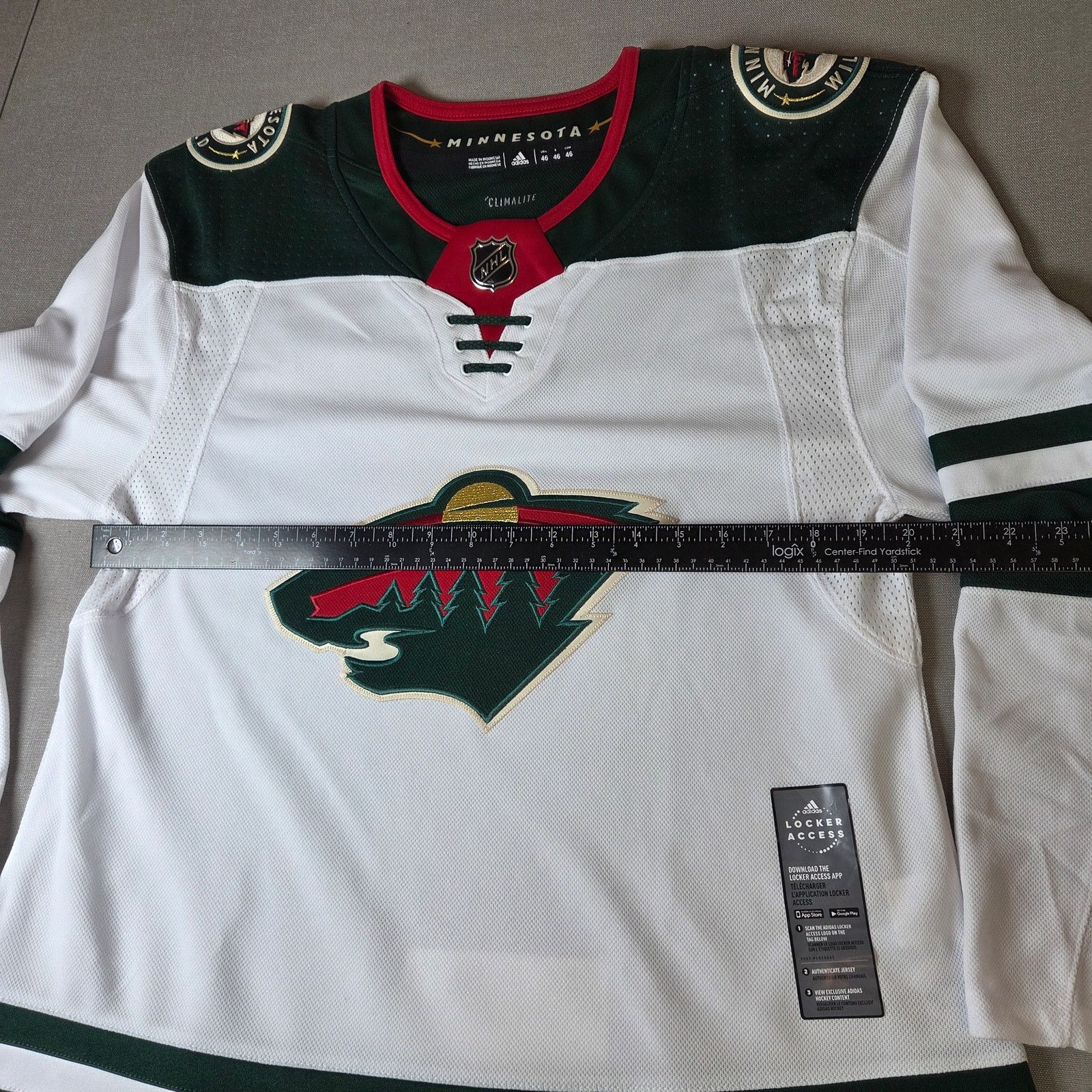Adidas Adidas Minnesota Wild Climalite Jersey Size 46 Fight Strap Size US M / EU 48-50 / 2 - 14 Thumbnail
