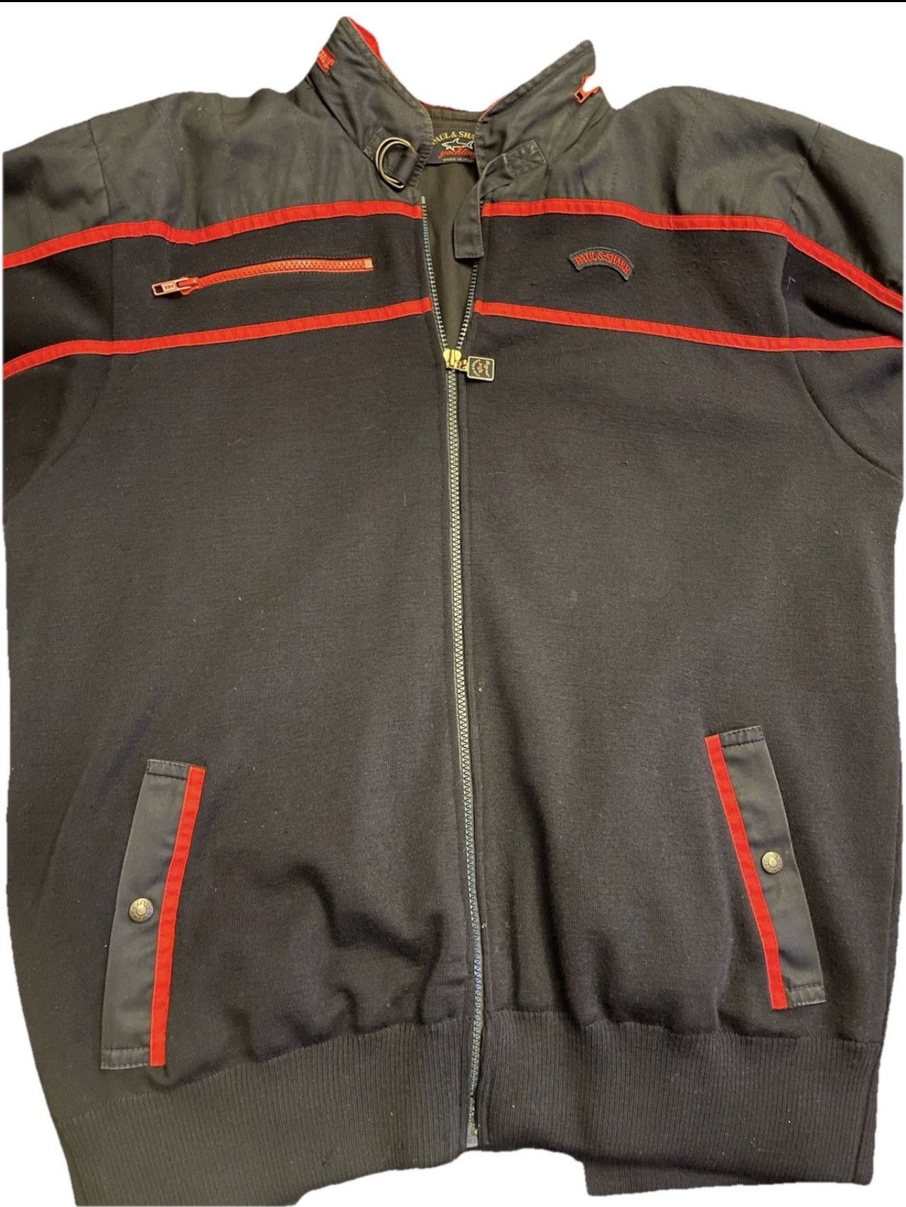 Paul & Shark Vintage Paul & Shark Yachting Harrods Italy Black Red Full Z Size US L / EU 52-54 / 3 - 1 Thumbnail