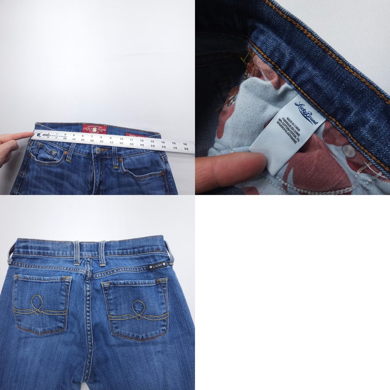 Lucky Brand Lucky Brand Sofia Low Rise Boot Ankle Jeans Womens 2 / 27 Blue Stretch Denim Jeans Vintage No Zip 5-Pocket Western American Womens Size 26" / US 2 / IT 38 - 8 Thumbnail