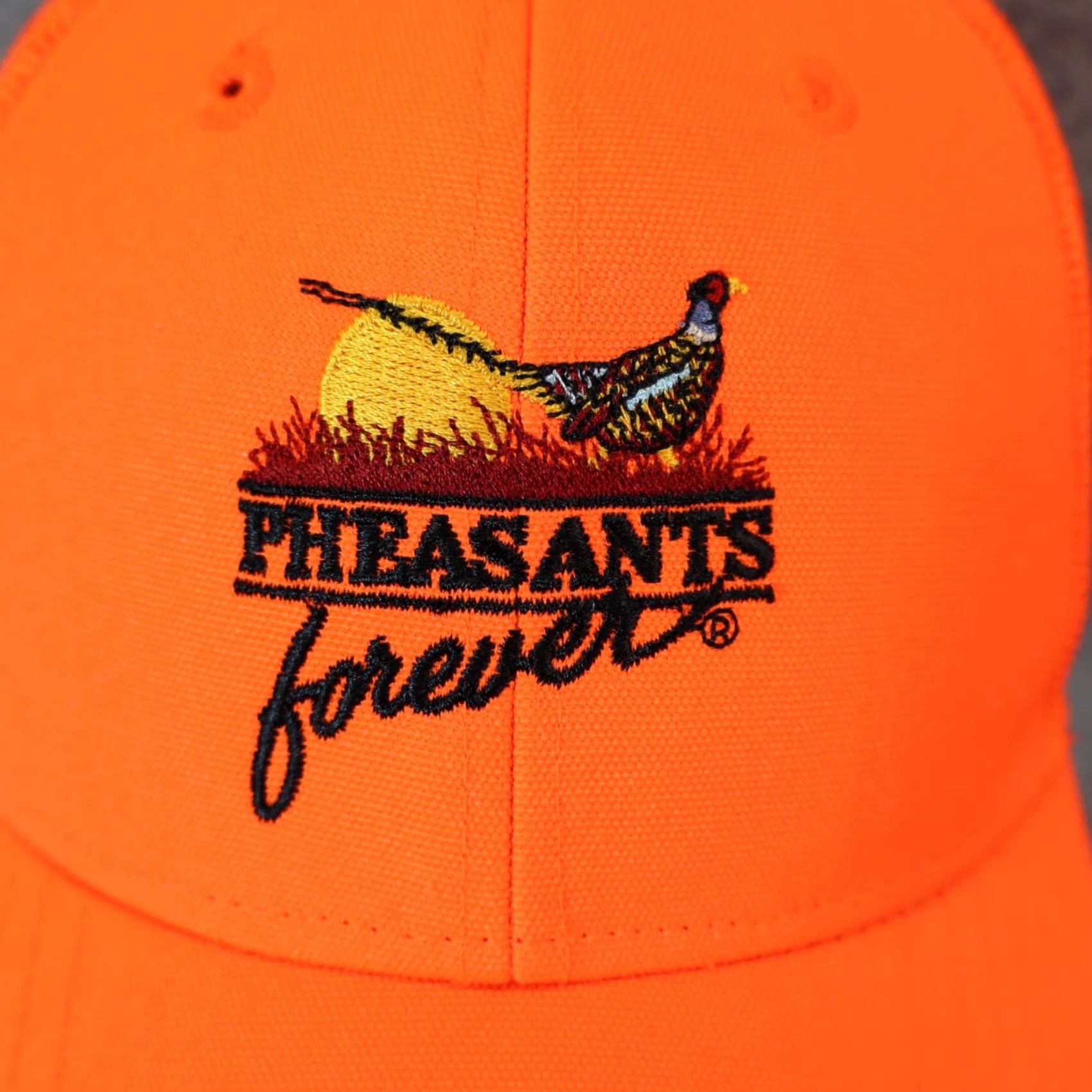 Hunter Pheasants Forever Embroidered Hat Orange Hunter Capamerica Baseball Cap Size ONE SIZE - 2 Thumbnail