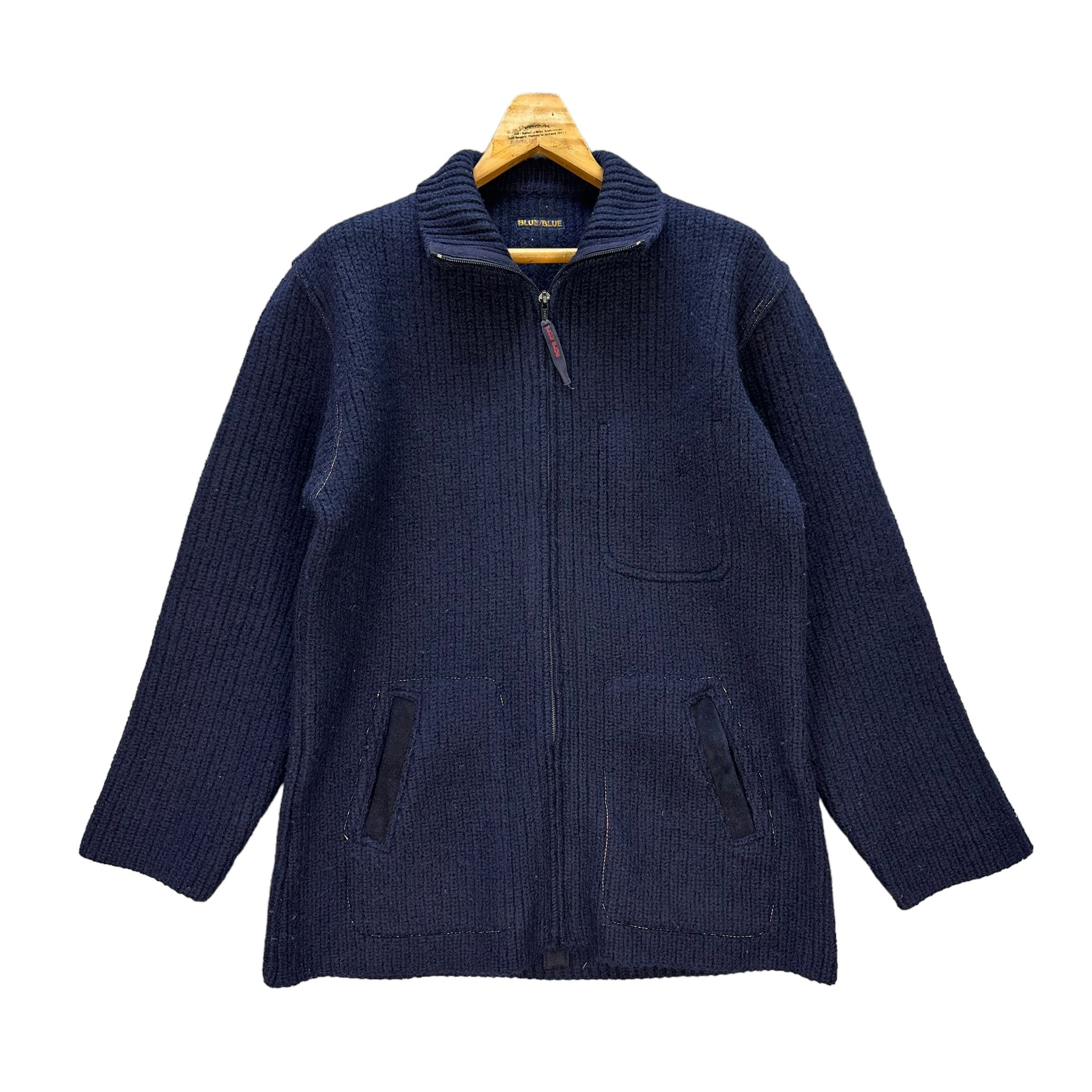 image of Blue Blue Japan Blue Blue Turtle Neck Wool Jacket 9138-61, Men's (Size Medium)
