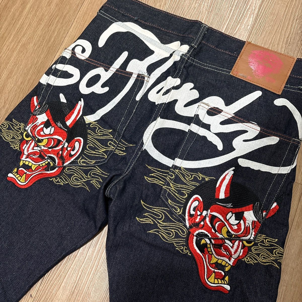Ed Hardy Ed Hardy Japanese Hannya Embroidery Denim Pants (Y2K) Size US 32 / EU 48 - 3 Thumbnail