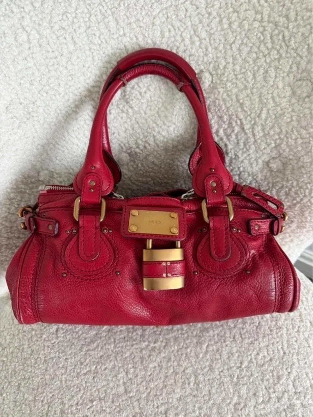 chloma Chloé Paddington leather handbag in red Size ONE SIZE - 5 Thumbnail