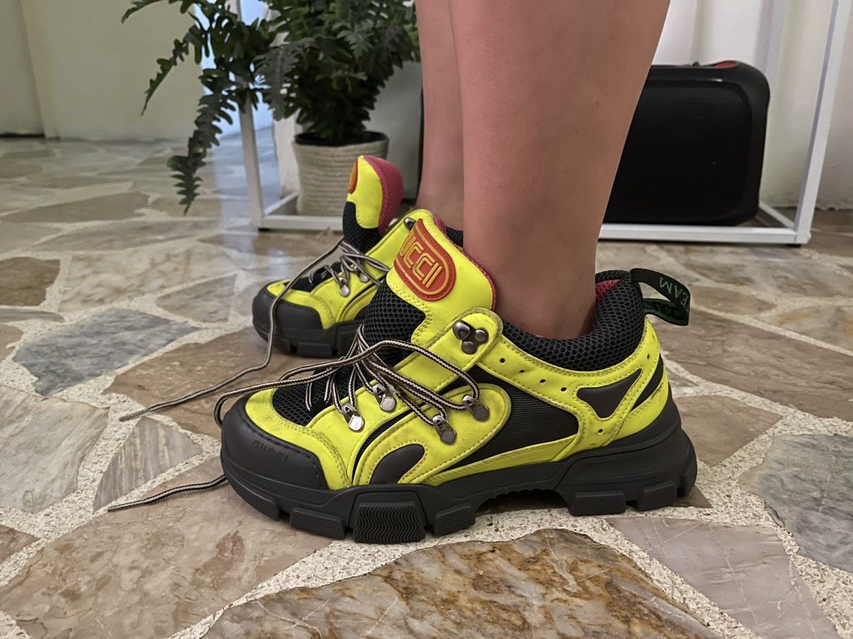 Gucci Gucci Flashtrek Low Sneakers Neon Yellow Green Size US 6.5 / EU 39-40 - 16 Thumbnail