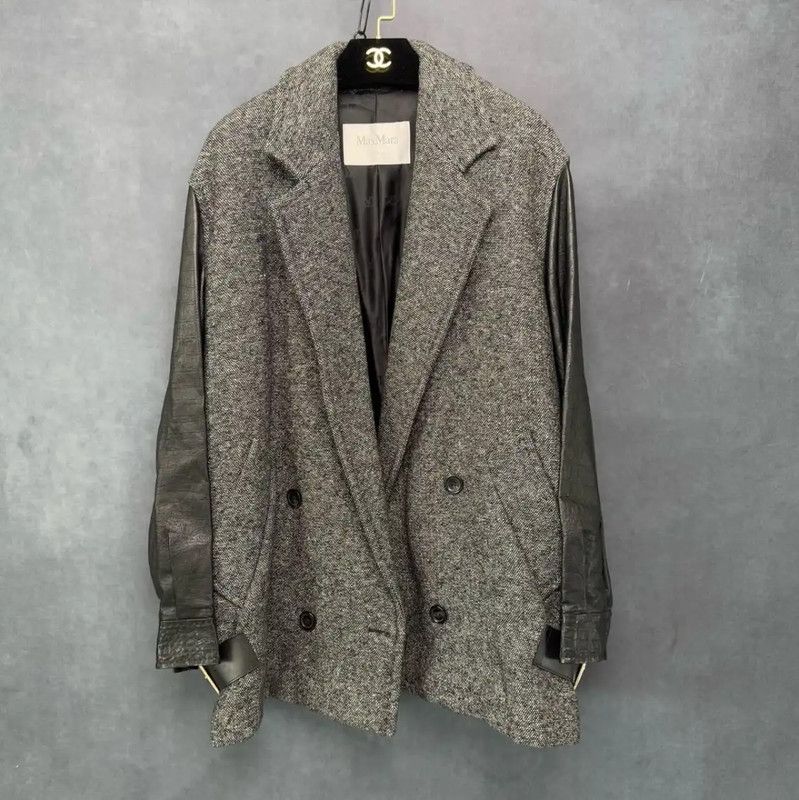 MaxMara Black Wool Blend Women's Coat 0089