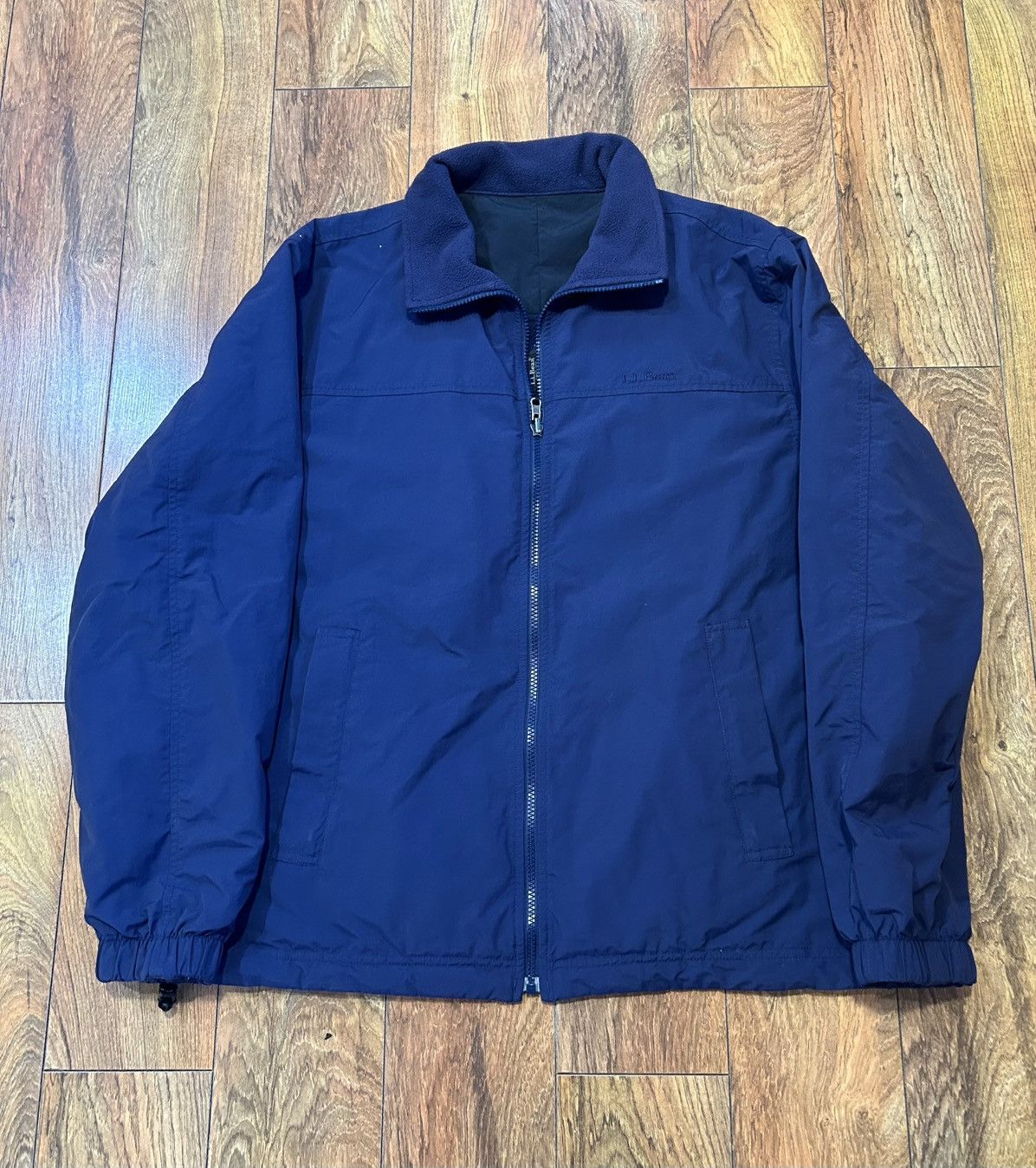 L.L. Bean Vintage LL Bean Reversible Fleece Nylon Jacket Navy Mens XL Size US L / EU 52-54 / 3 - 1 Thumbnail