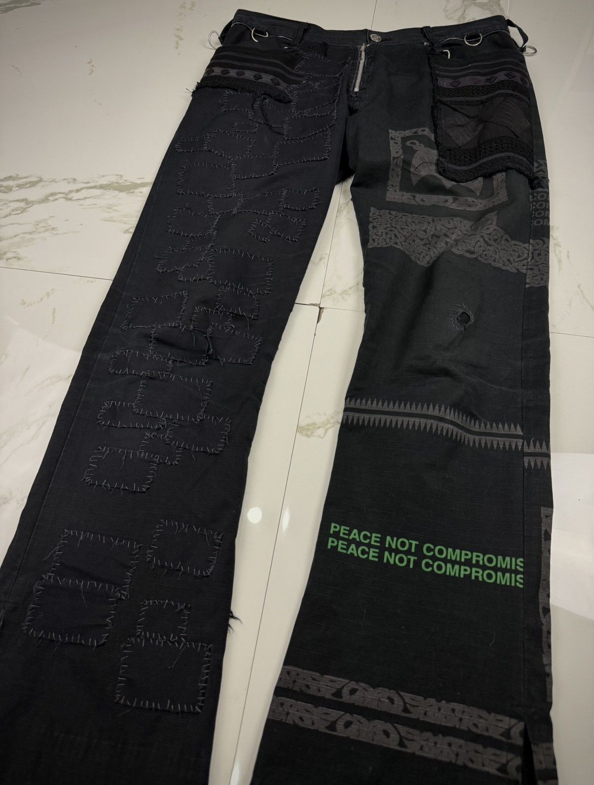 Undercover Undercover SS03 Scab Peace Not Compromise Pants Size US 28 / EU 44 - 2 Thumbnail