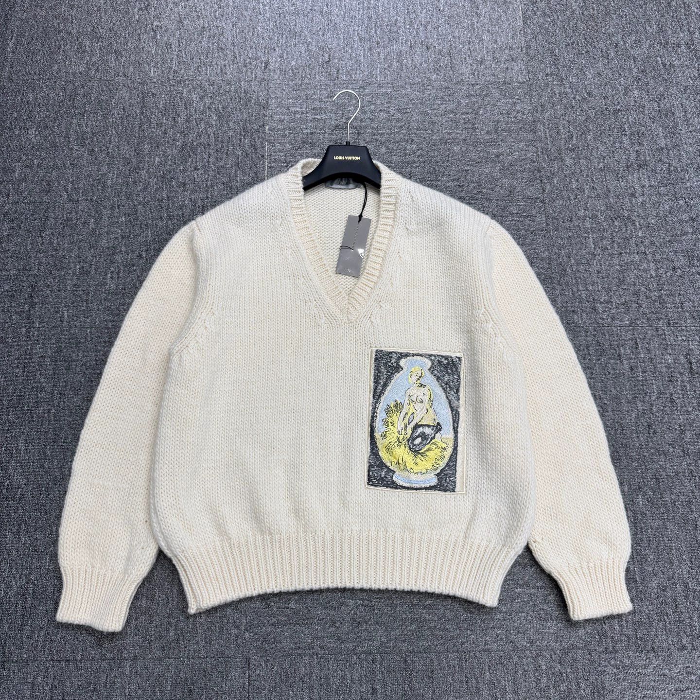 Dior Dior Mermaid Embroidered Vneck Wool Sweater 3XL Size 3XL / US 20-22 - 1 Thumbnail