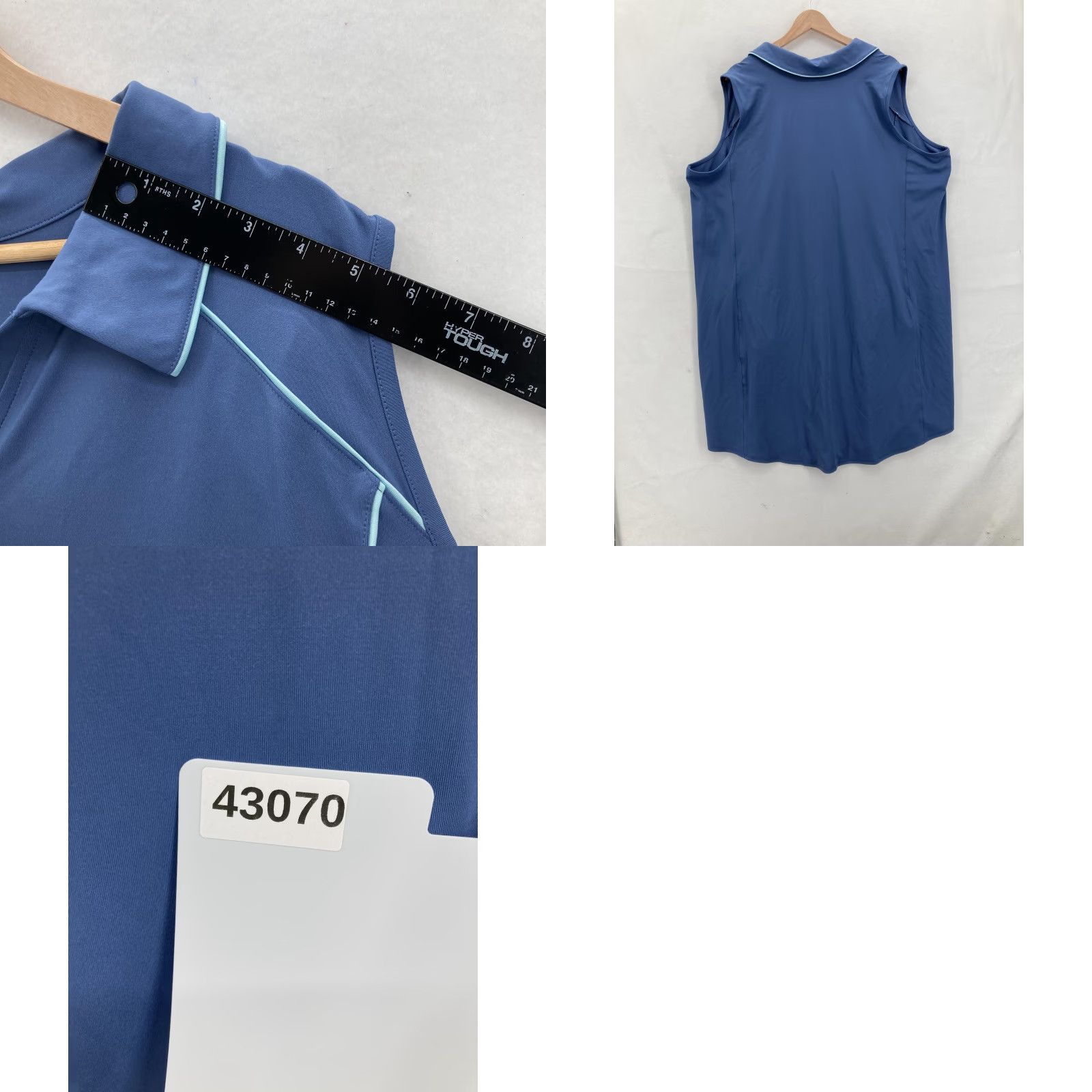 Vintage LIVI Lane Bryant Dress Womens 26/28 Blue Sleeveless Collared Wicking Golf Tennis Size XXL / US 16-18 / IT 52-54 - 8 Thumbnail