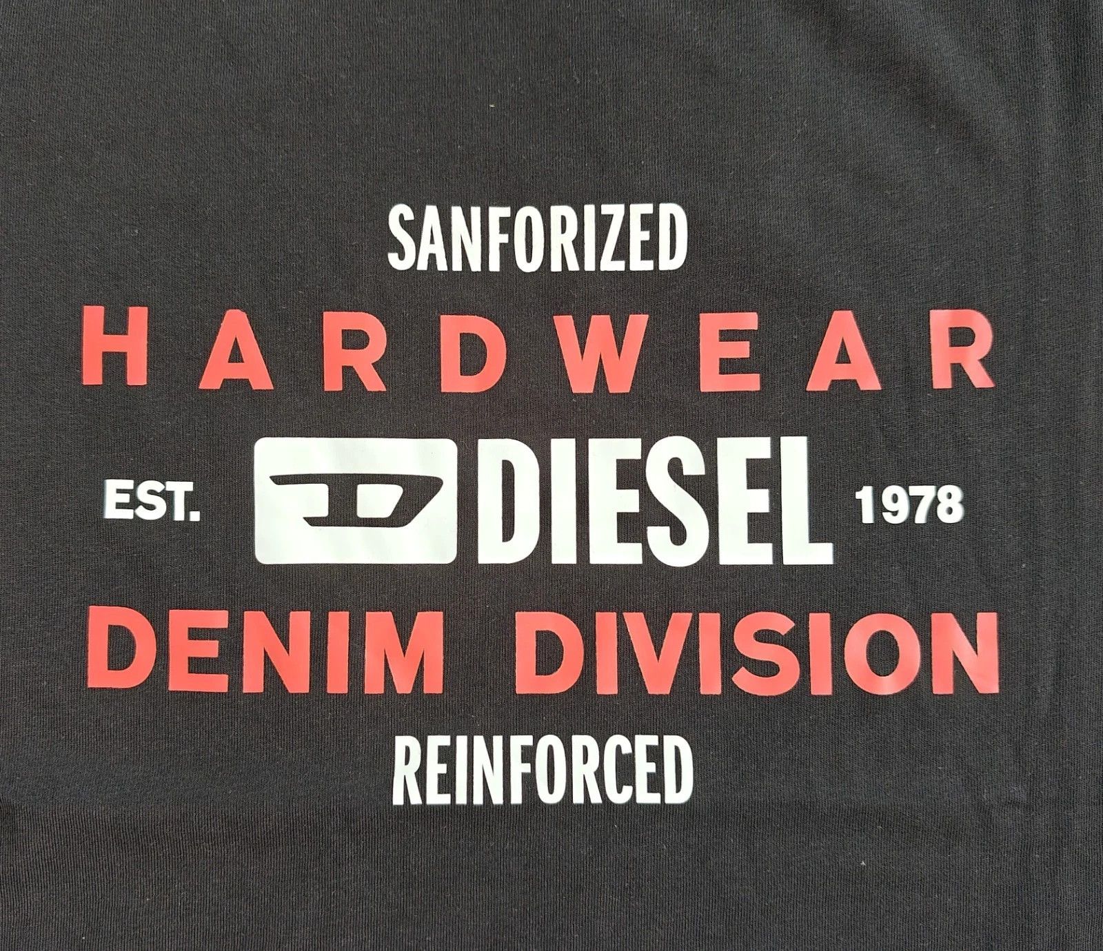 Diesel DIESEL Black Tshirt with Hardwear Denim Division print T4162 Size US M / EU 48-50 / 2 - 3 Thumbnail