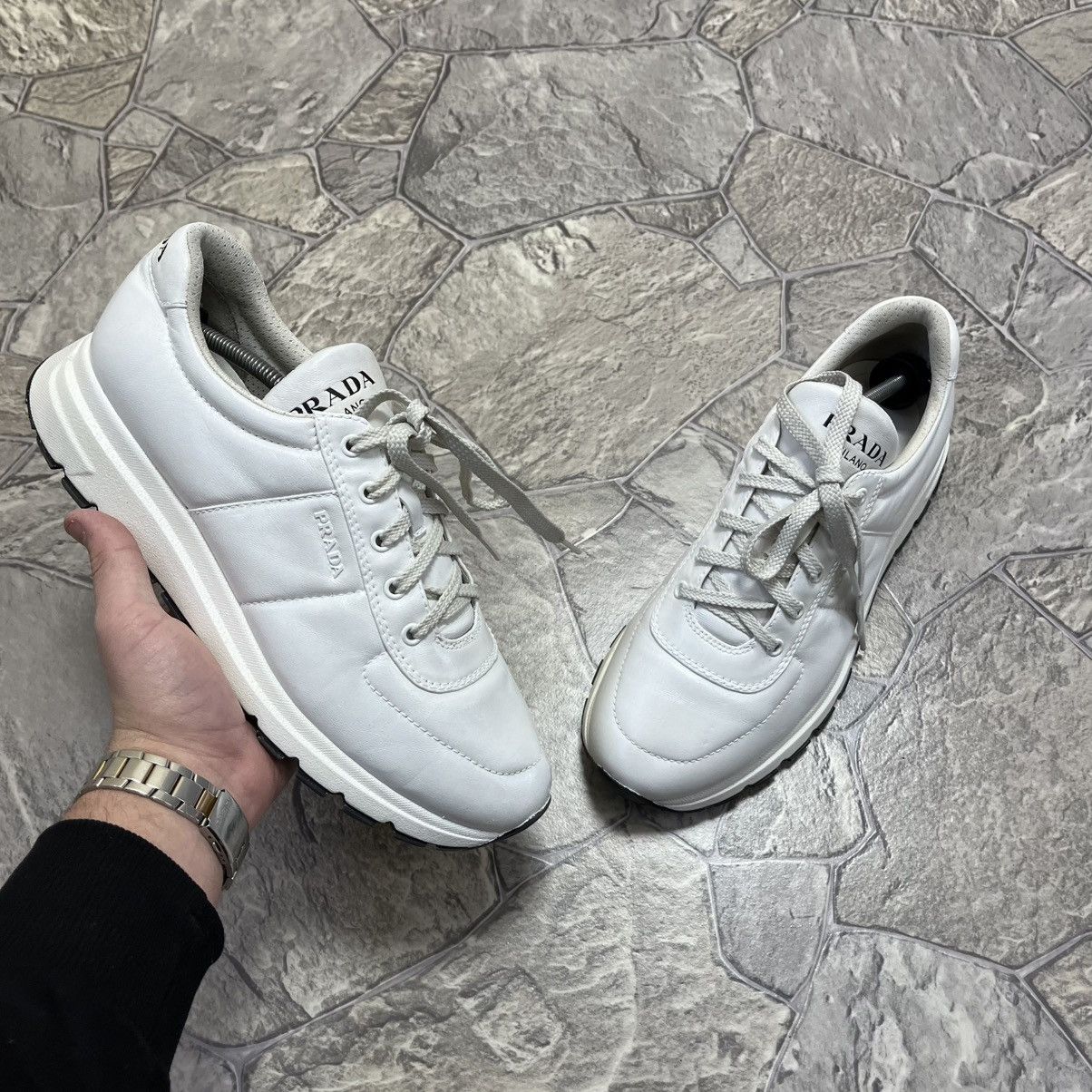 Prada Prada Milano White Leather Shoes Trainers Prax 01 Size 9.5 Size US 9.5 / EU 42-43 - 1 Thumbnail