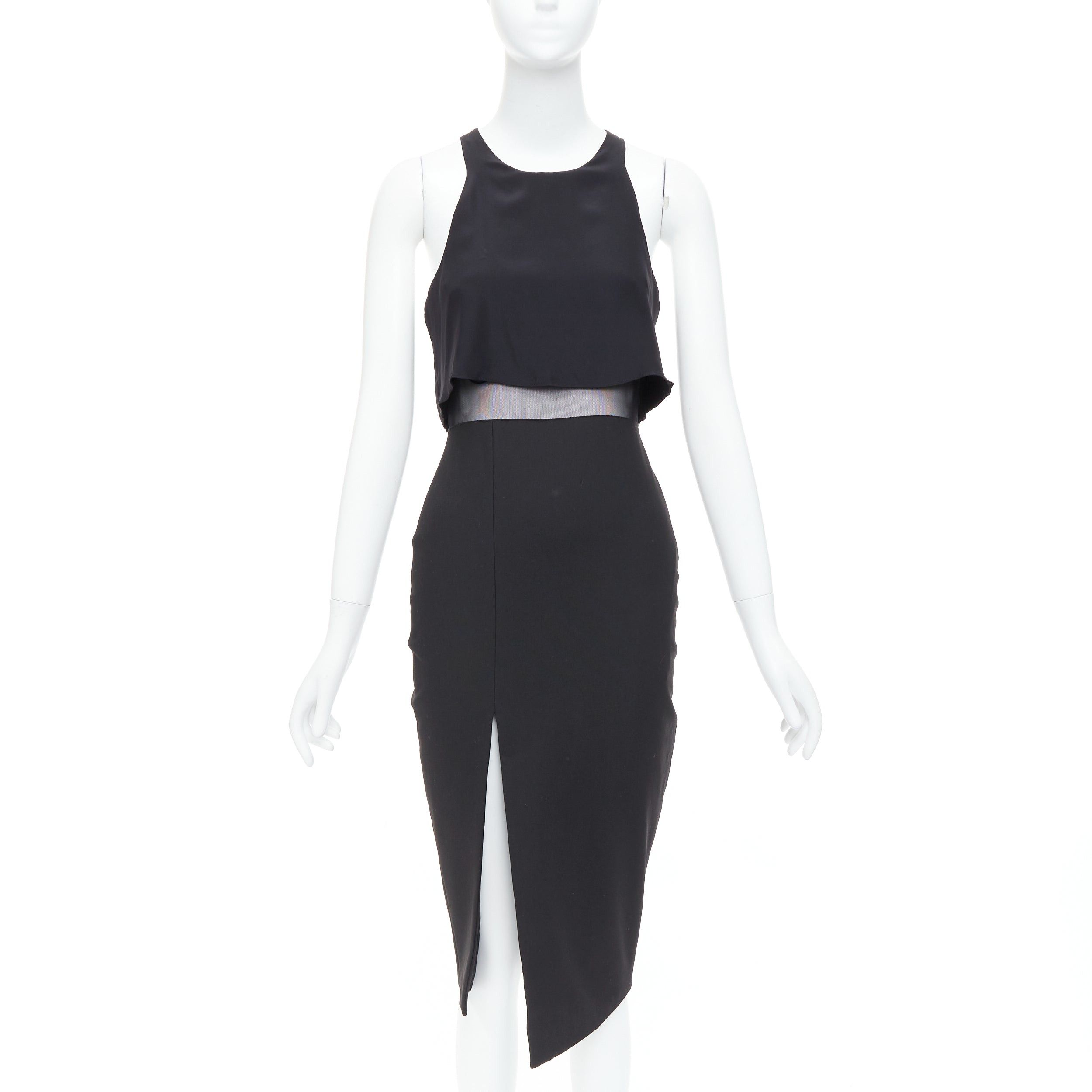 Elizabeth and James ELIZABETH AND JAMES Kiandra black midriff cut out sheer midi dress US2 S Size S / US 4 / IT 40 - 1 Thumbnail