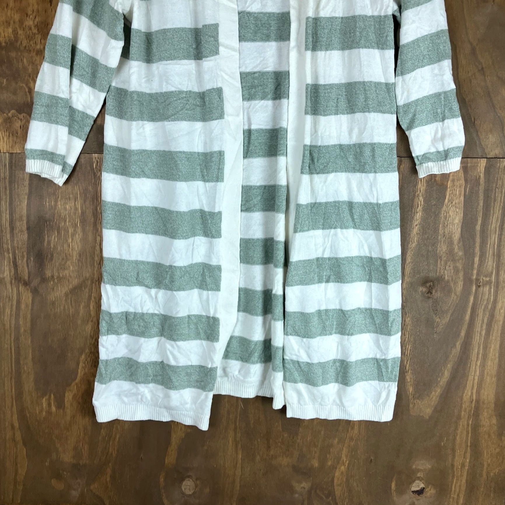 Talbots Talbots Womens Cardigan White Green Striped Open Front 3/4 Sleeve Small Sweater Shirt Bodywarm? Size S / US 4 / IT 40 - 3 Thumbnail