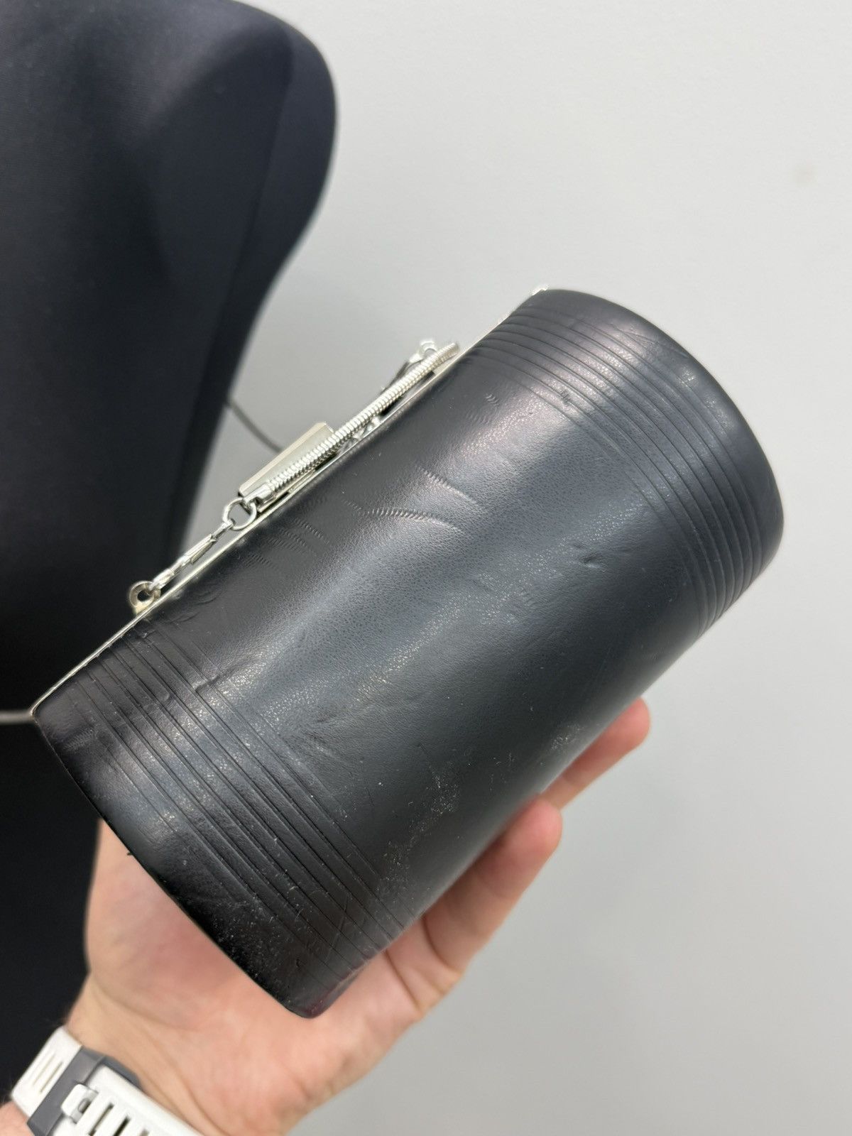 Jean Paul Gaultier Jean Paul Gaultier JPG Cylinder Black Clutch Bag Size ONE SIZE - 2 Thumbnail