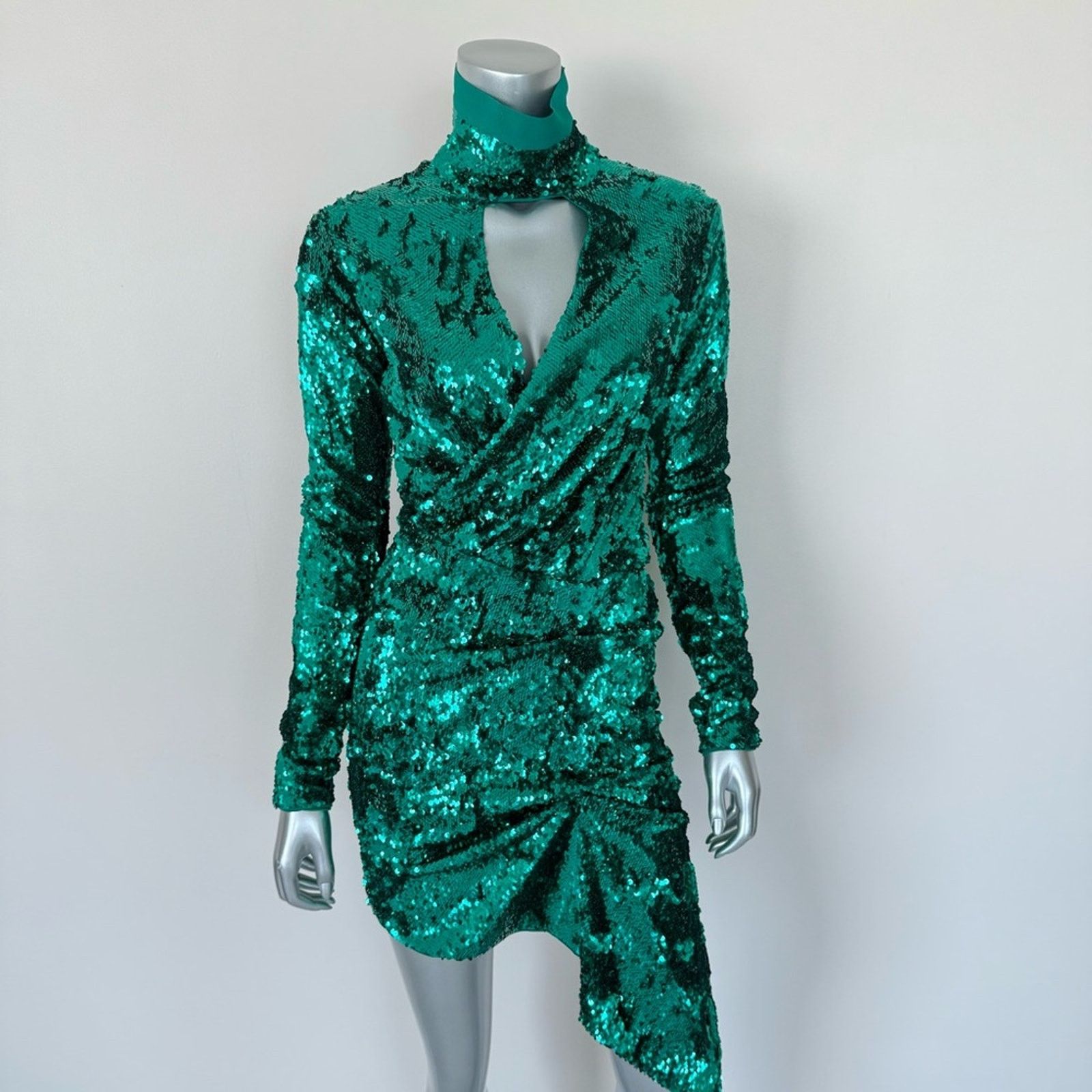 Pinko NWT!!! PINKO women sequins green dress size S Retail 448$ Size S / US 4 / IT 40 - 2 Thumbnail
