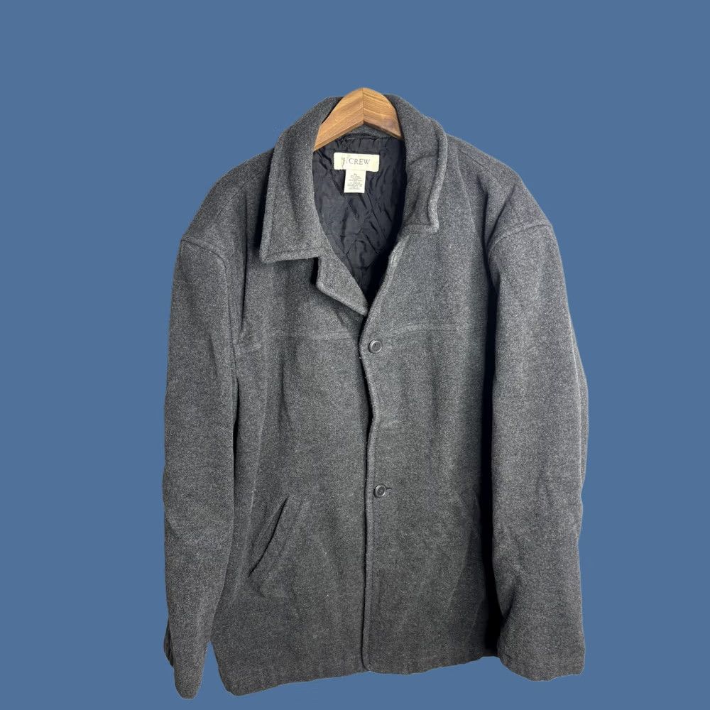 J.Crew J.Crew Wool Coat Mens XL Gray Thinsulate Quilted Button Front Overcoat Size US XL / EU 56 / 4 - 1 Thumbnail