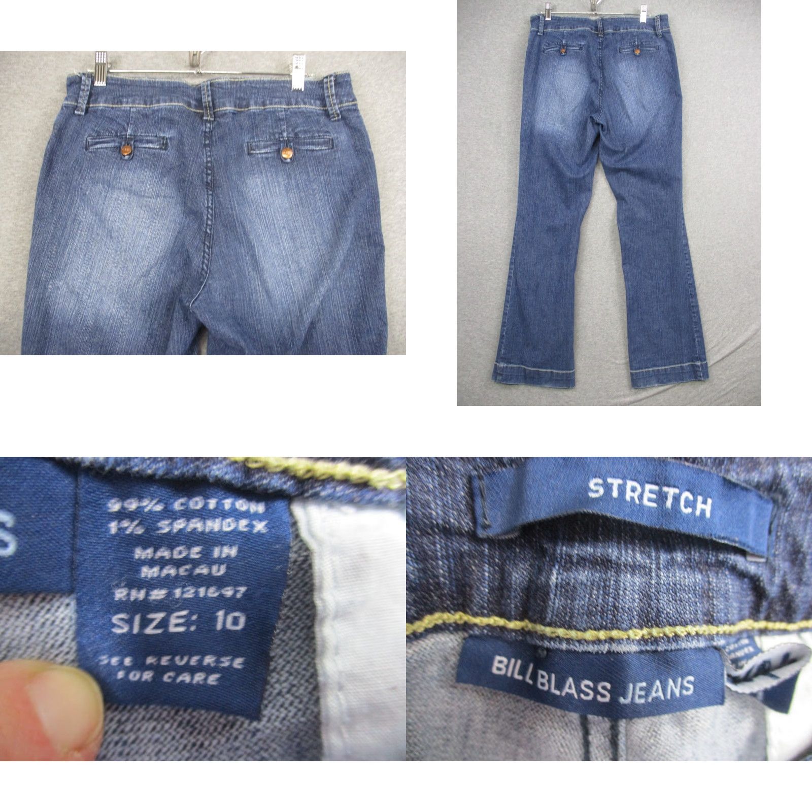 Bill Blass VINTAGE Bill Blass Jeans Flared Womens 10 31in Inseam Denim Blue Cotton Spandex 5-Pocket Stretch Rise Mid Regular Comfort Size 32" / US 10 / IT 46 - 8 Thumbnail