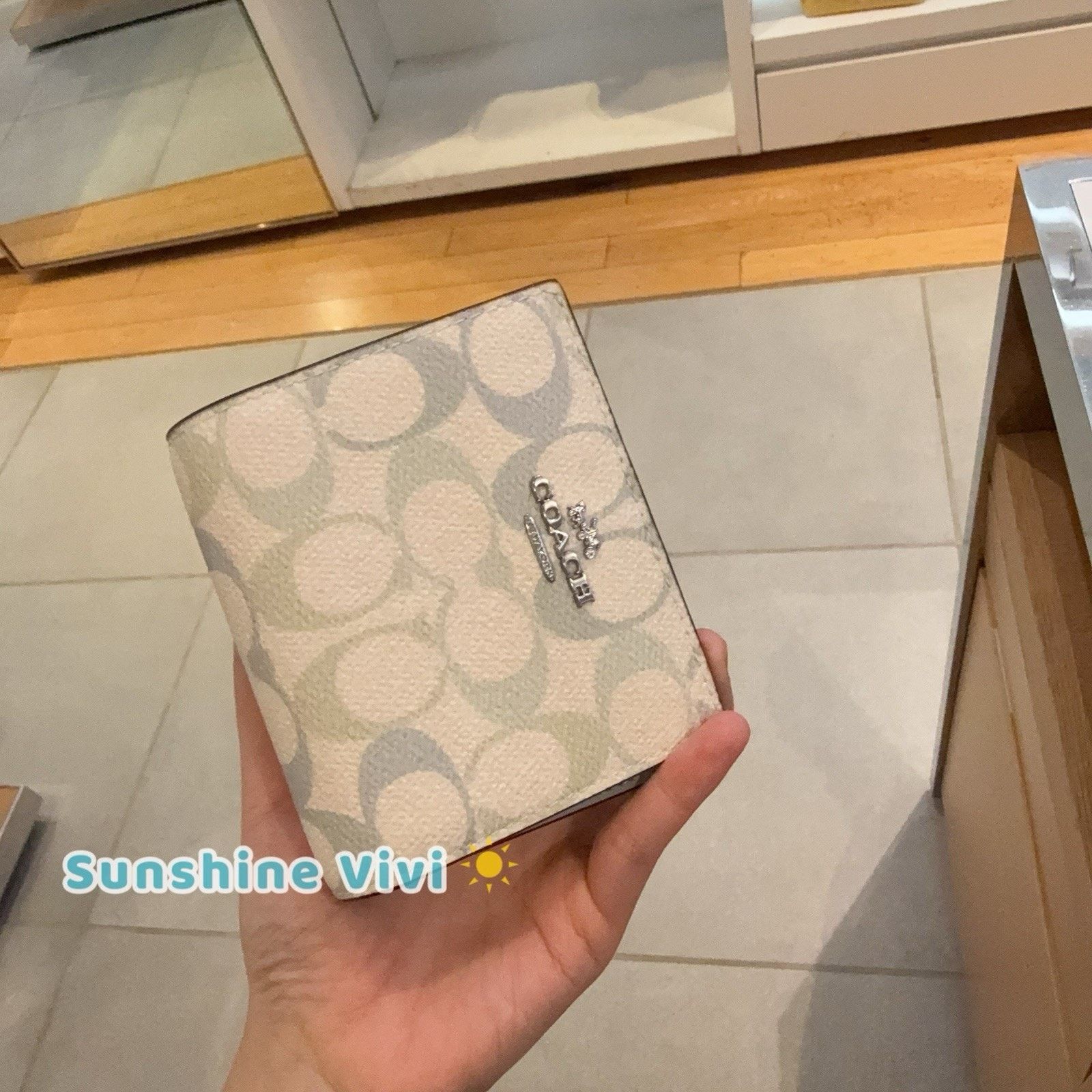 Coach NWT Coach Snap Wallet Canvas CEC37 Silver/CHALK/BLUE Size ONE SIZE - 5 Thumbnail