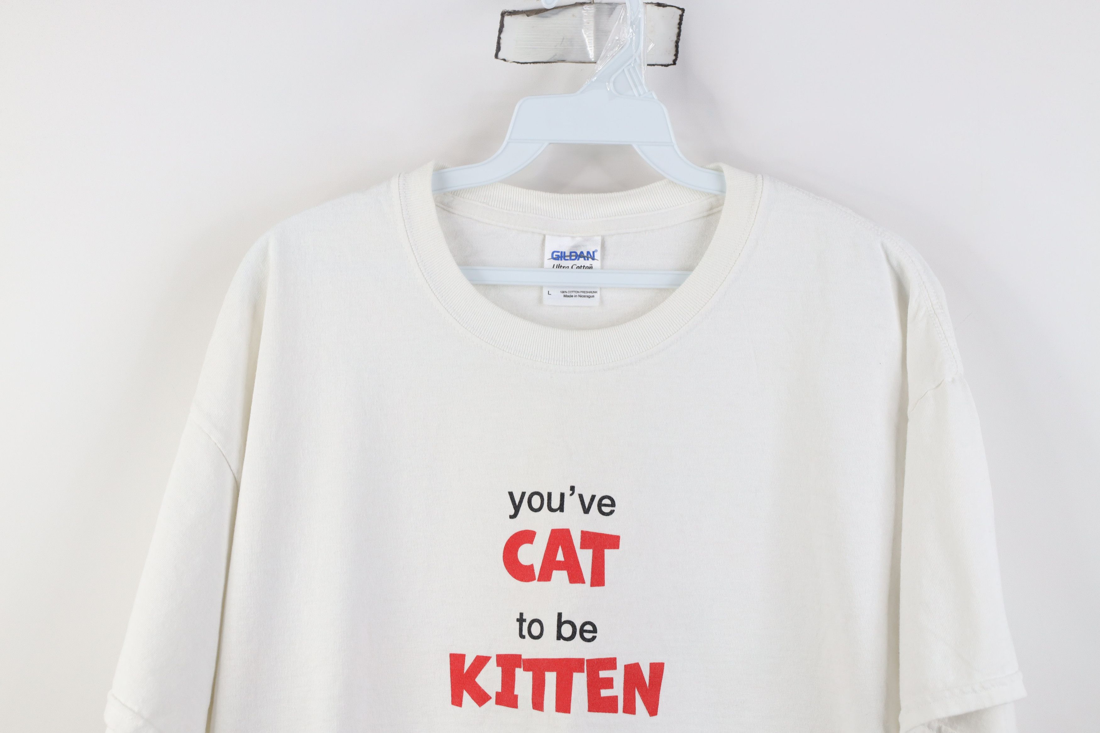 Vintage Vintage Y2K Cat To Be Kitten Me Right Meow Funny T-Shirt Size L / US 10 / IT 46 - 2 Thumbnail