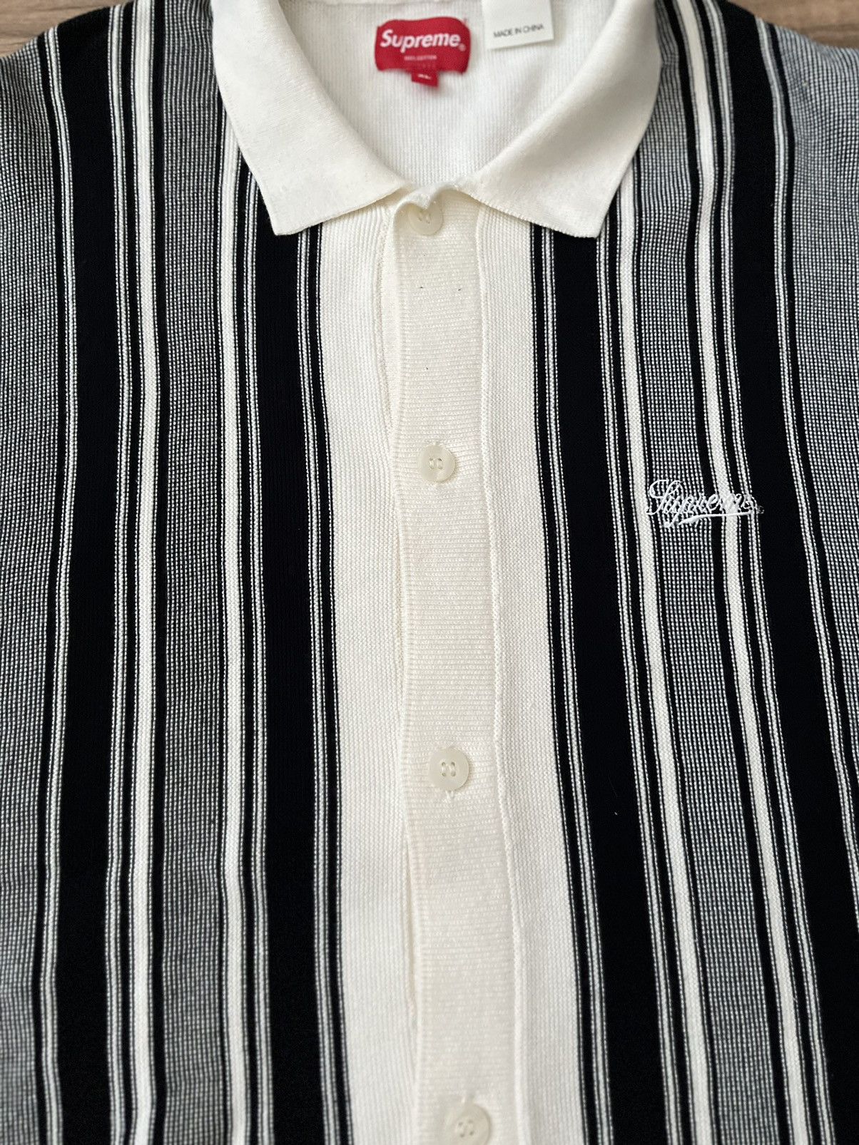 Supreme Supreme Stripe Button Up Polo Size US XL / EU 56 / 4 - 9 Thumbnail