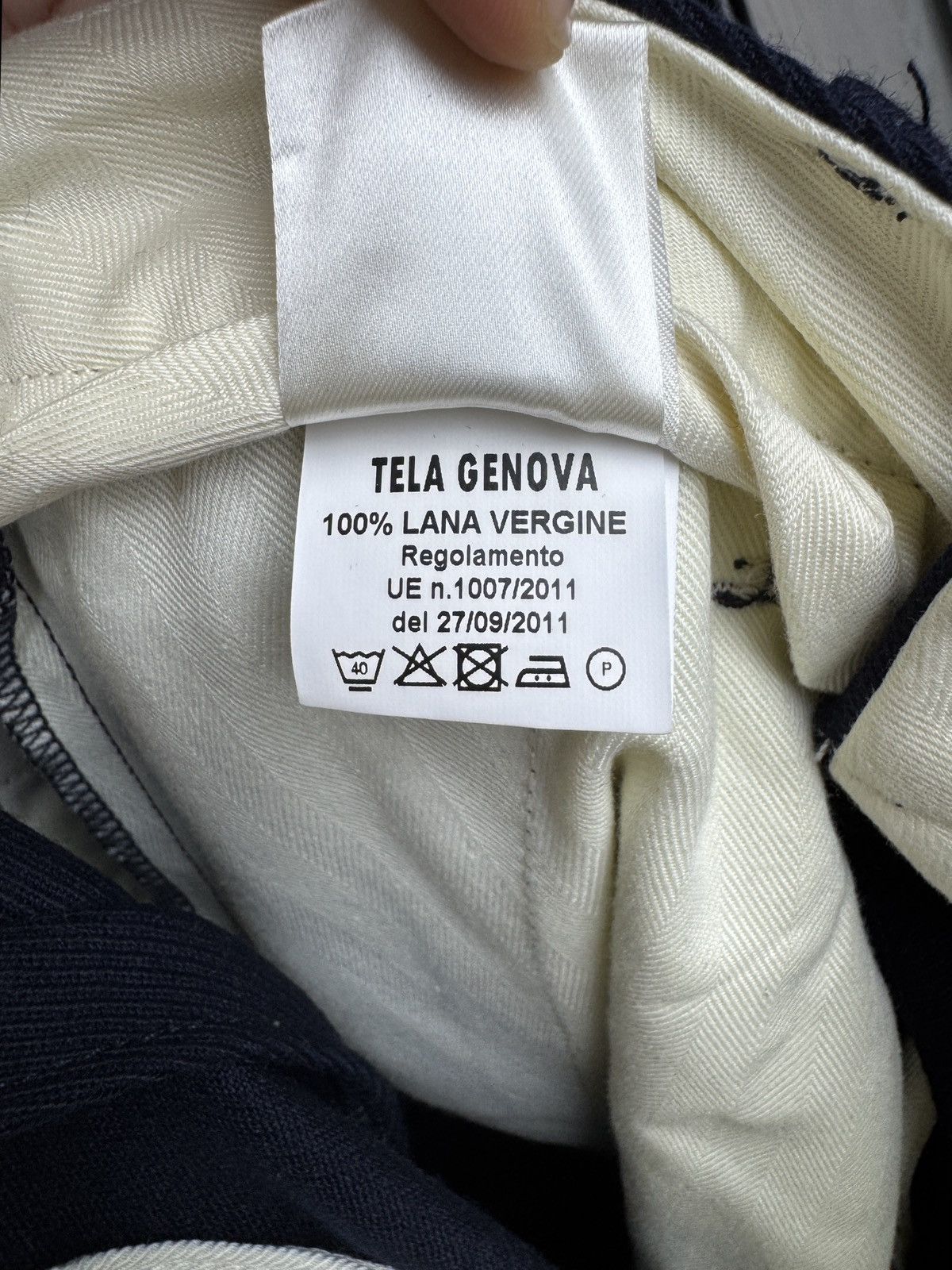 Other Tela Genova Wool Navy blue Volmo classic pants trousers 34 Size US 34 / EU 50 - 12 Thumbnail