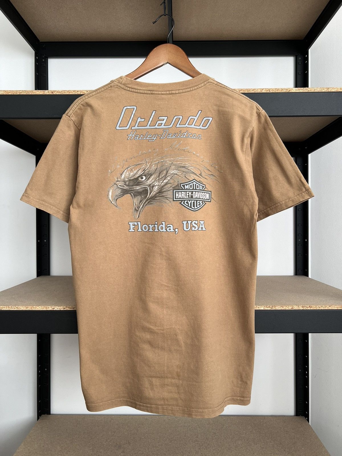 Harley Davidson Vintage 2000s Harley Davidson Eagle Orlando Florida USA Tee Size US M / EU 48-50 / 2 - 1 Thumbnail