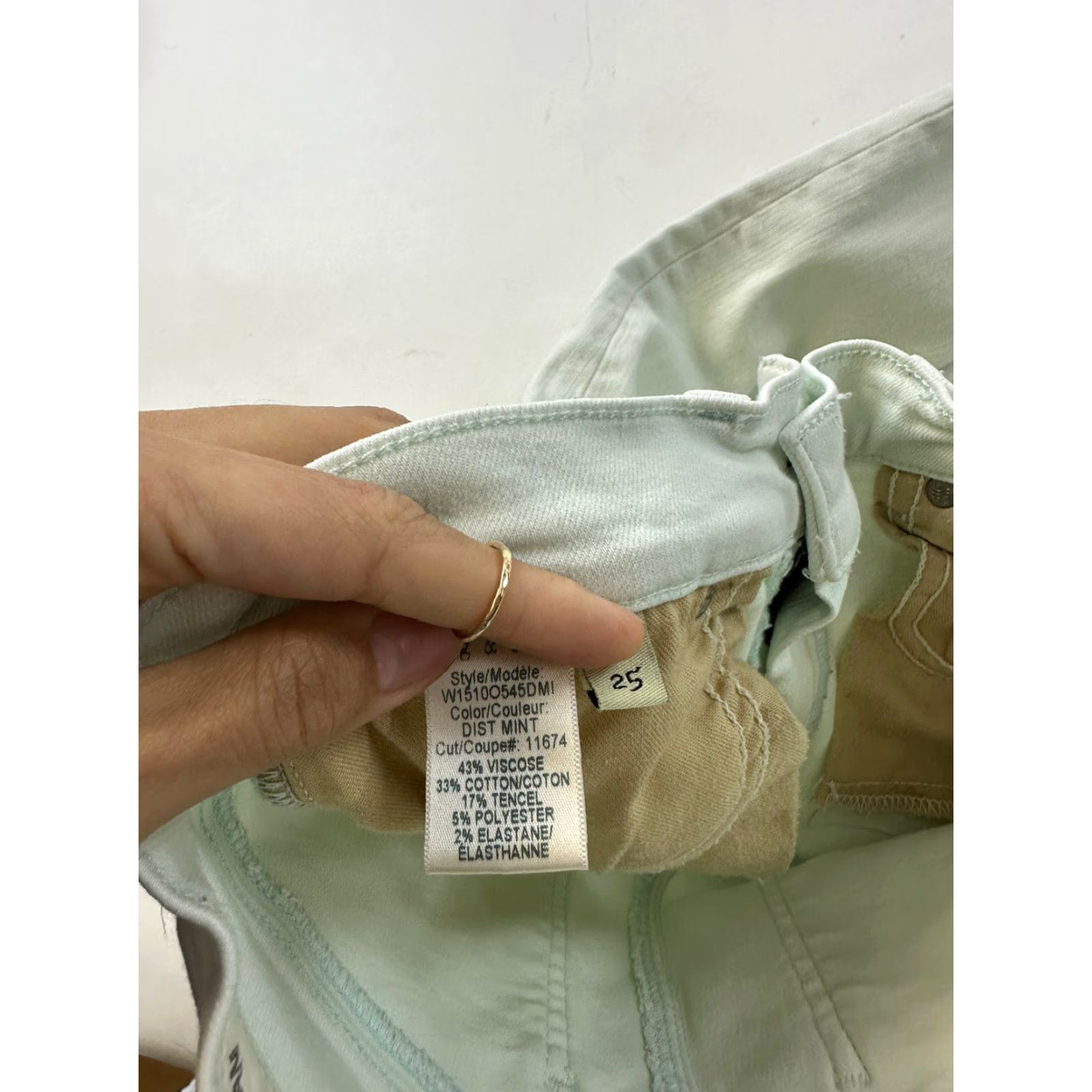 Rag & Bone Rag & Bone Jeans Women’s 25 Mint Green Crop Skinny Size 42" / US 20 - 5 Thumbnail