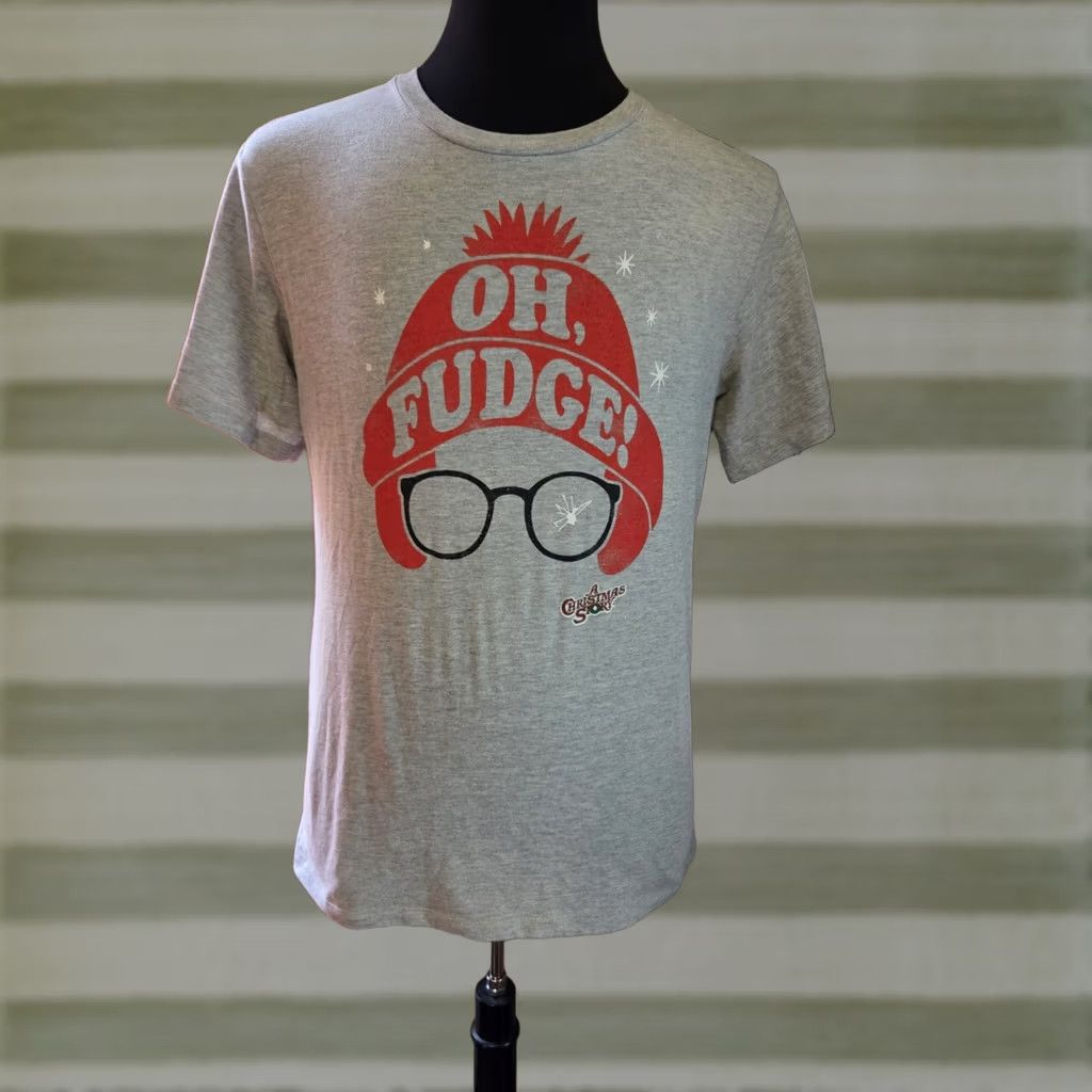 Vintage A Christmas Story Oh Fudge Gray Short Sleeve T Shirt Men's Medium Shirt Christmas Movie Holiday Graphic Print Crew Neck Size US M / EU 48-50 / 2 - 1 Thumbnail