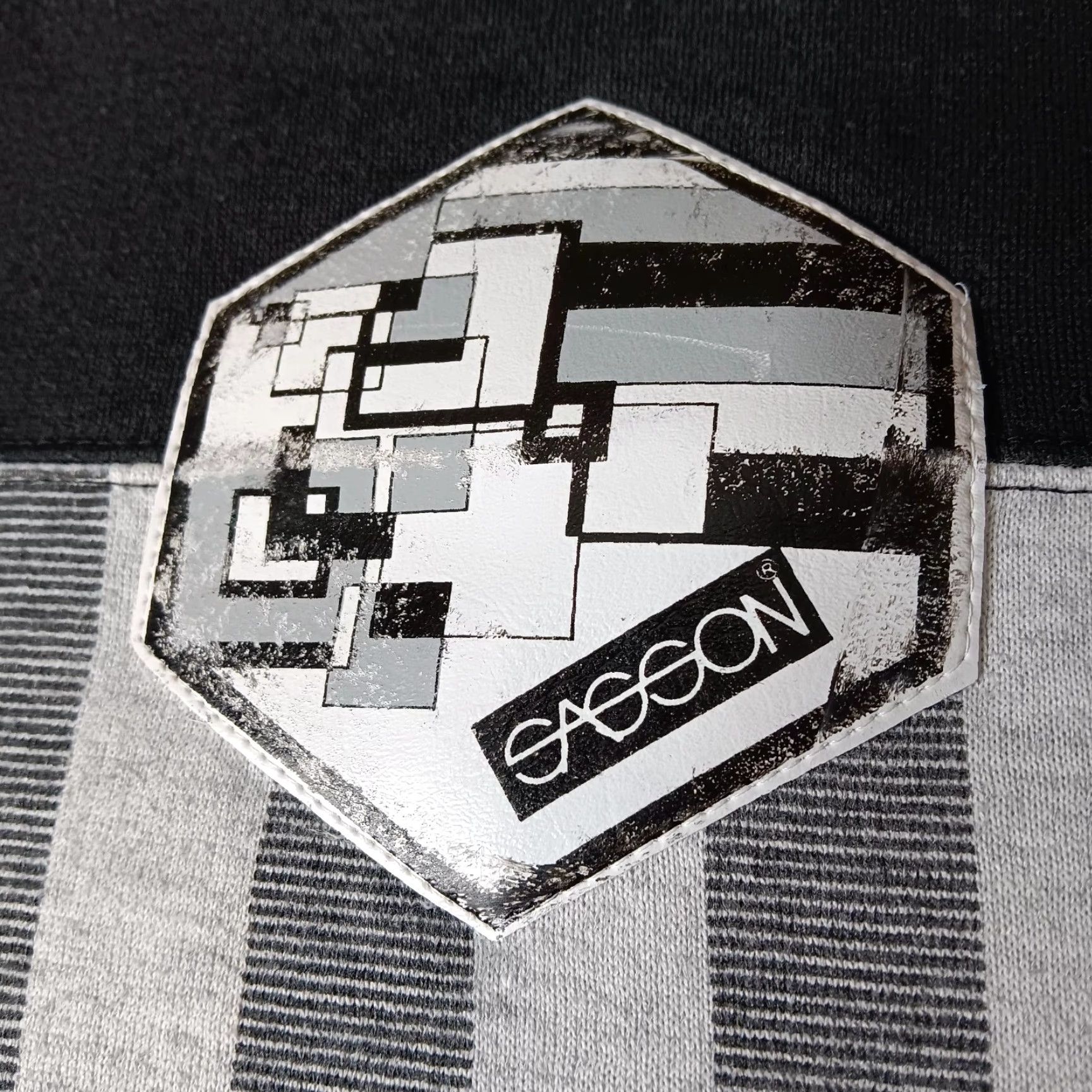 Vintage VINTAGE 80s Sasson Sweatshirt Crew Neck Unisex M Black Gray Stripe Knit Pullover Regular Men Size US M / EU 48-50 / 2 - 4 Thumbnail