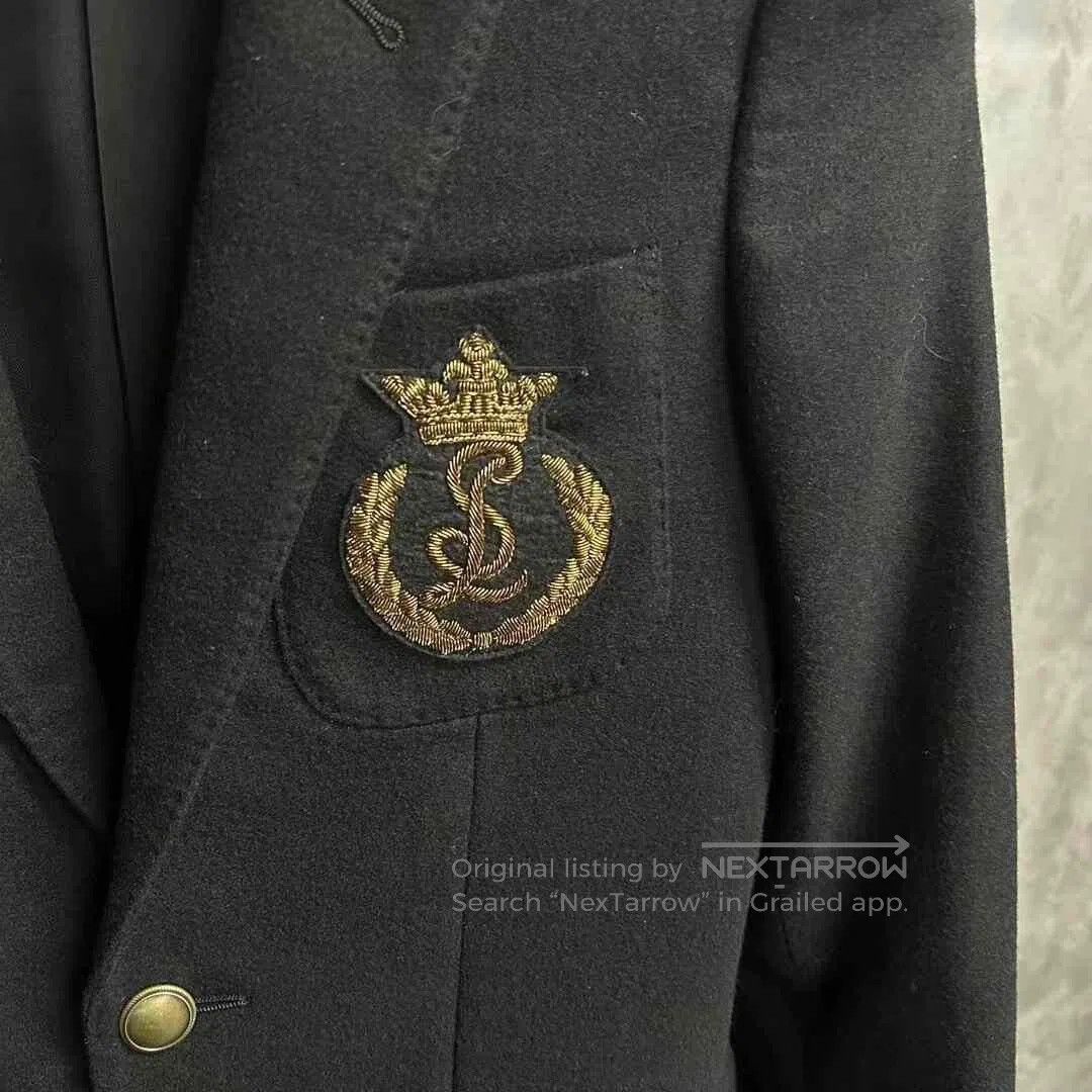 Saint Laurent Paris Saint Laurent Black Wool Blazer with Gold Crest. Size US M / EU 48-50 / 2 - 3 Thumbnail
