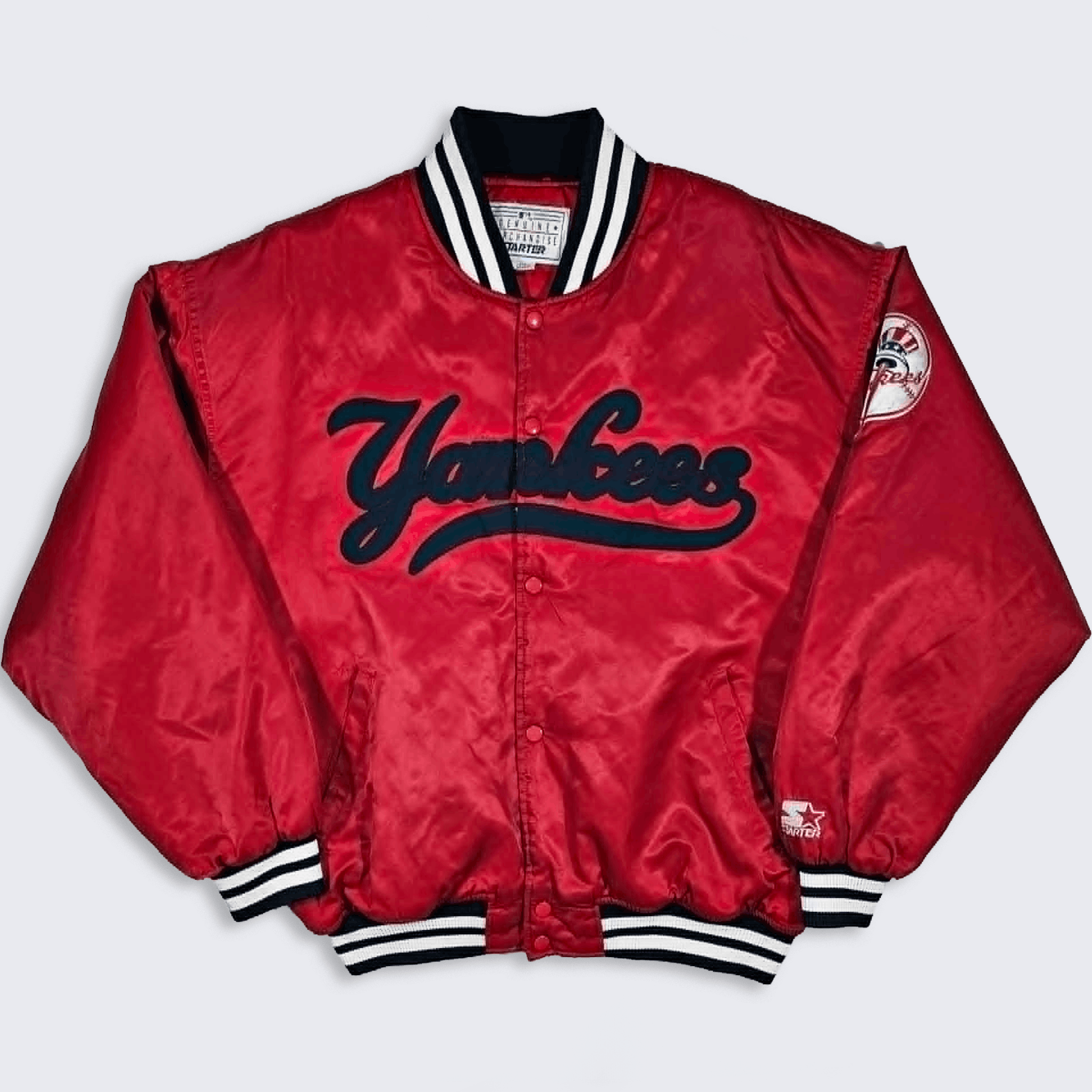 MLB New York Yankees Vintage 90s Starter Satin Bomber Jacket Size US XL / EU 56 / 4 - 1 Thumbnail