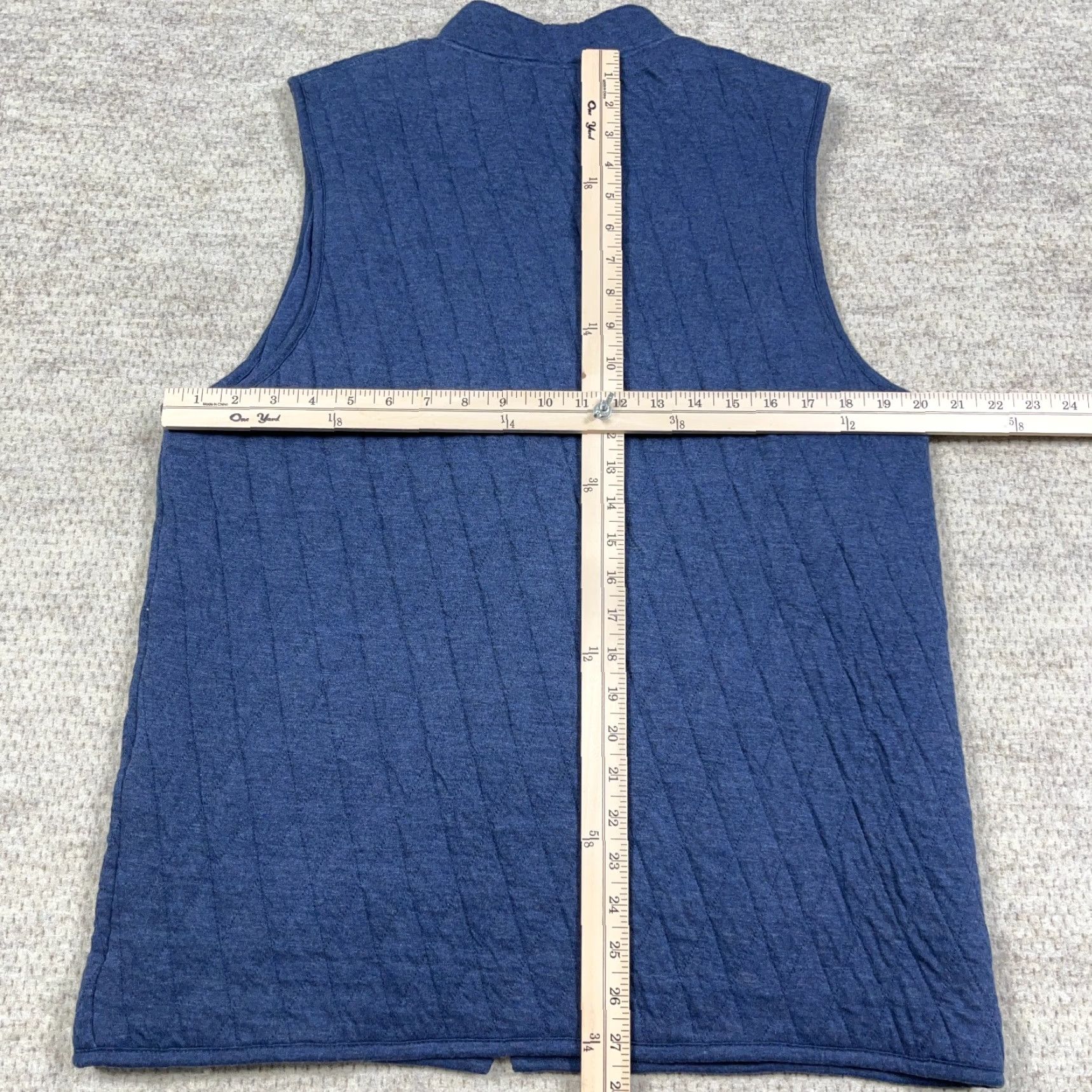 Mizzen+Main Mizzen Main Quilted Vest Men Large Blue Full Zip Knit Vest Adult Regular Zip Size US L / EU 52-54 / 3 - 7 Thumbnail