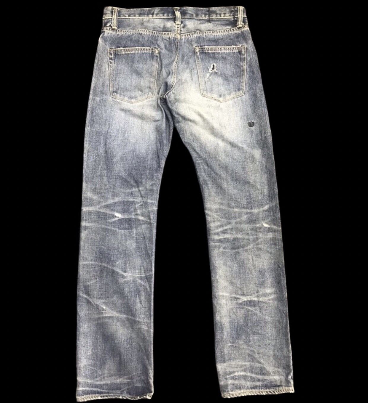 Japanese Brand fin&Sons Japan Distressed Redline Selvedge Jeans Size US 34 / EU 50 - 2 Thumbnail
