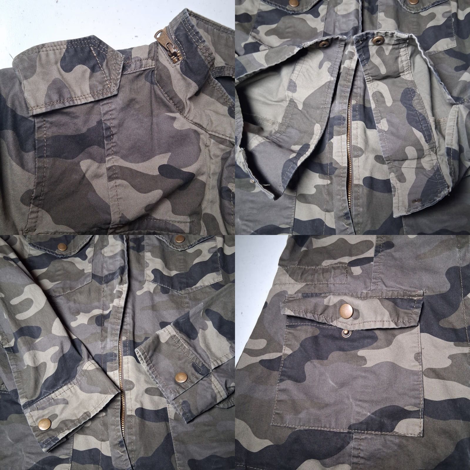 Vintage Endless Love Jacket Camouflage Woodland Military Cotton Twill Zip Pockets Cadet M Women Spring Fall USA Made Army Utility Casual/Regular Fit Size M / US 6-8 / IT 42-44 - 9 Thumbnail