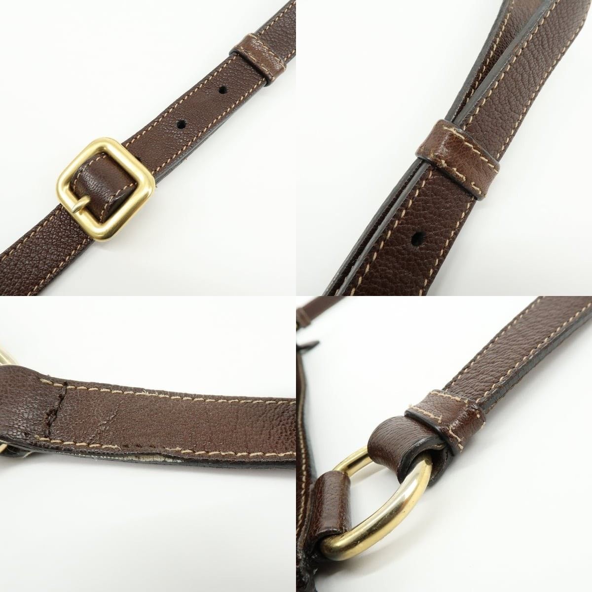 Prada Prada Logo Jacquard Leather Crossbody Bag Brown Size ONE SIZE - 4 Thumbnail