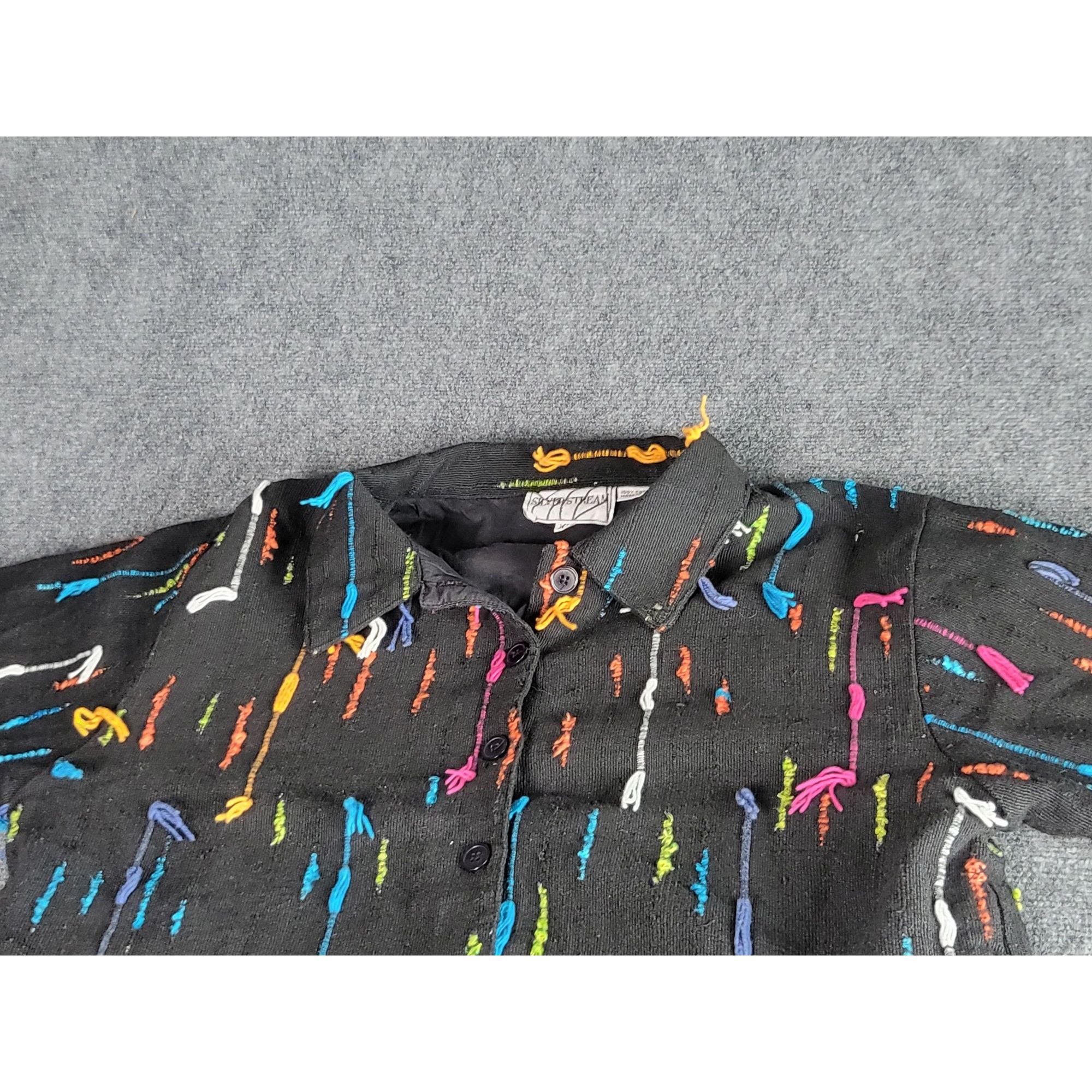 Other Silver Stream Multicolor Embroidered Fringe Buttons Lined Ja Size XL / US 12-14 / IT 48-50 - 2 Thumbnail