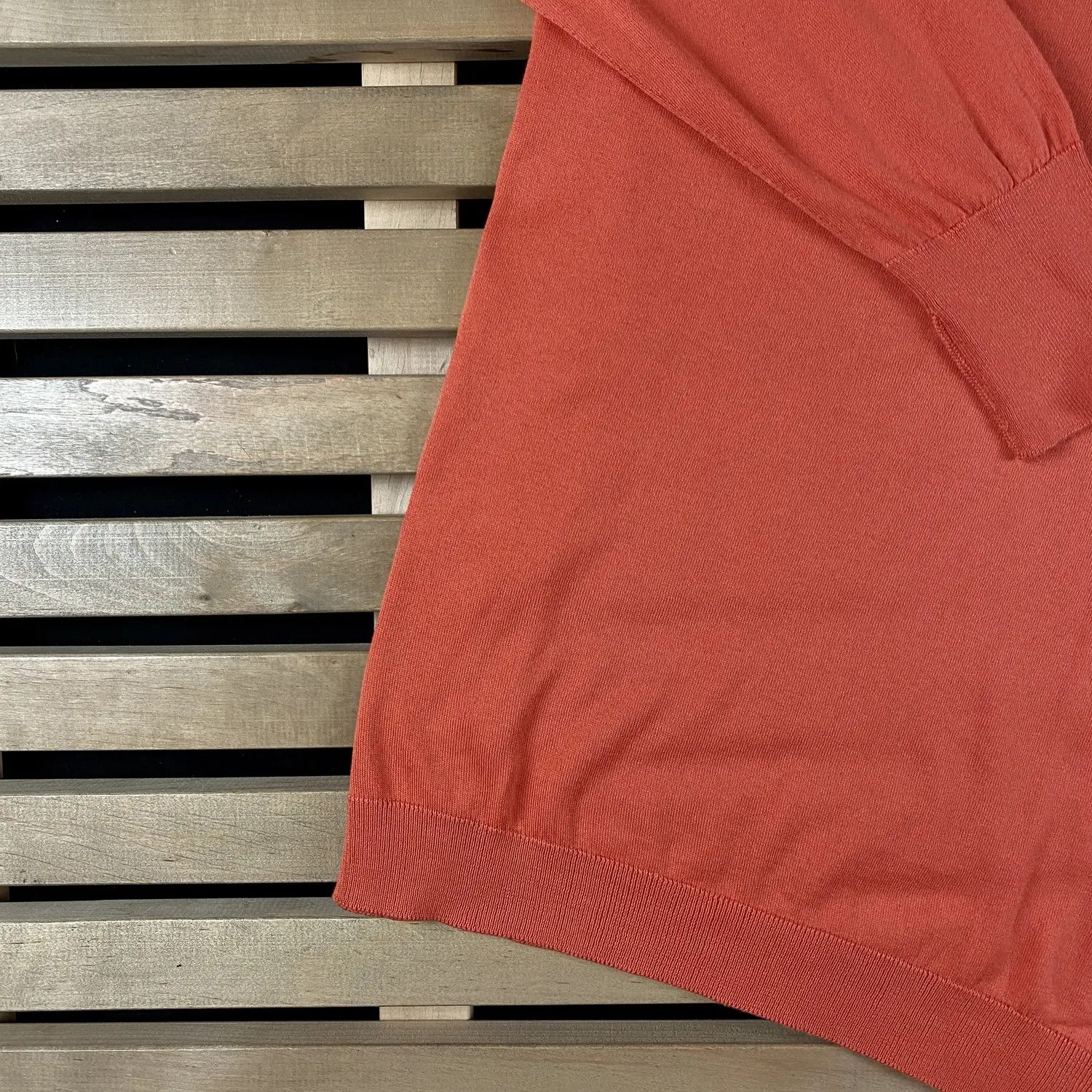 John Smedley Mens Sweater Jumper John Smedley V Neck Size L-XL Orange Size US L / EU 52-54 / 3 - 3 Thumbnail