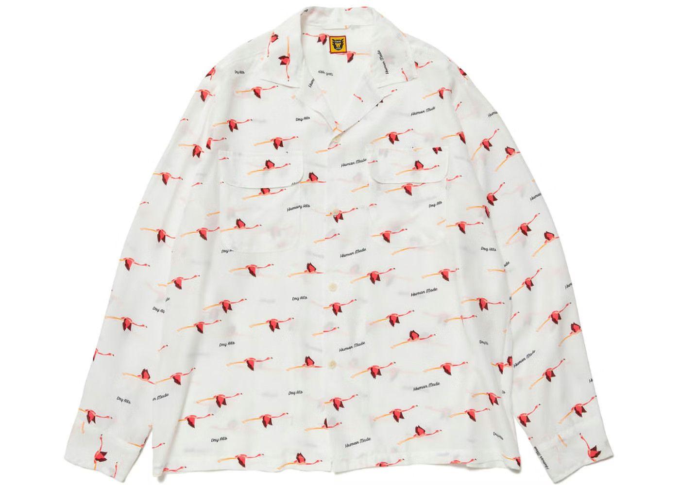 Human Made Human Made Flamingo White Open Collar Shirts Size US L / EU 52-54 / 3 - 1 Thumbnail