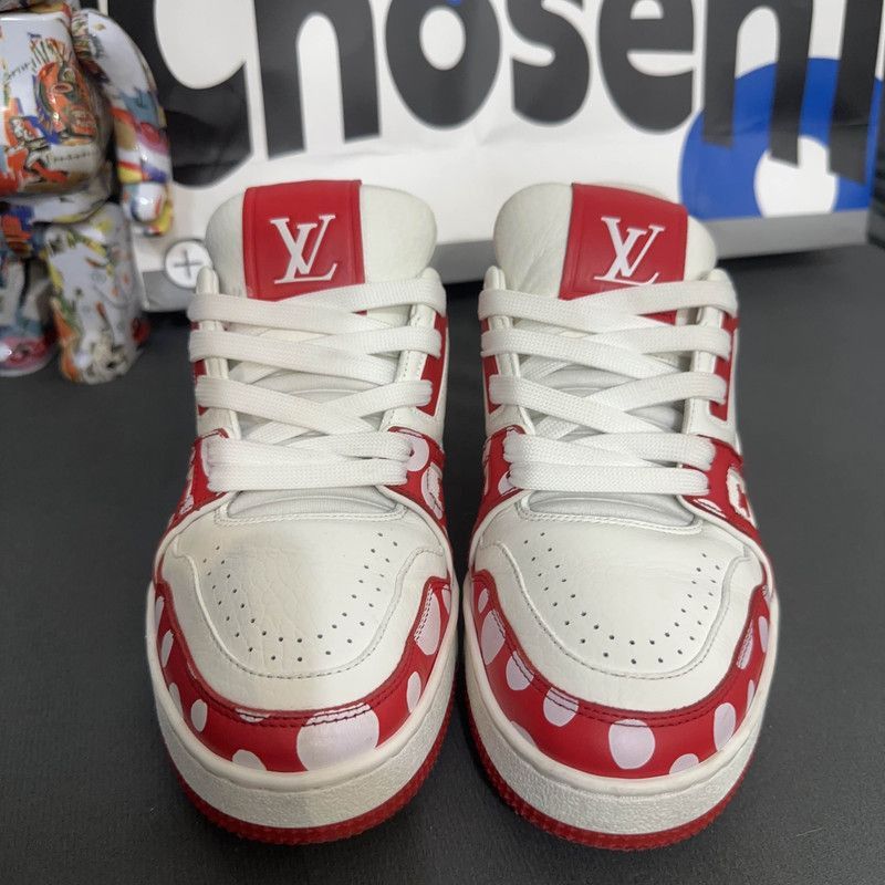 Louis Vuitton Yayoi Kusama x Louis Vuitton Red and White Sneakers -2508 Size US 7.5 / EU 40-41 - 1 Thumbnail