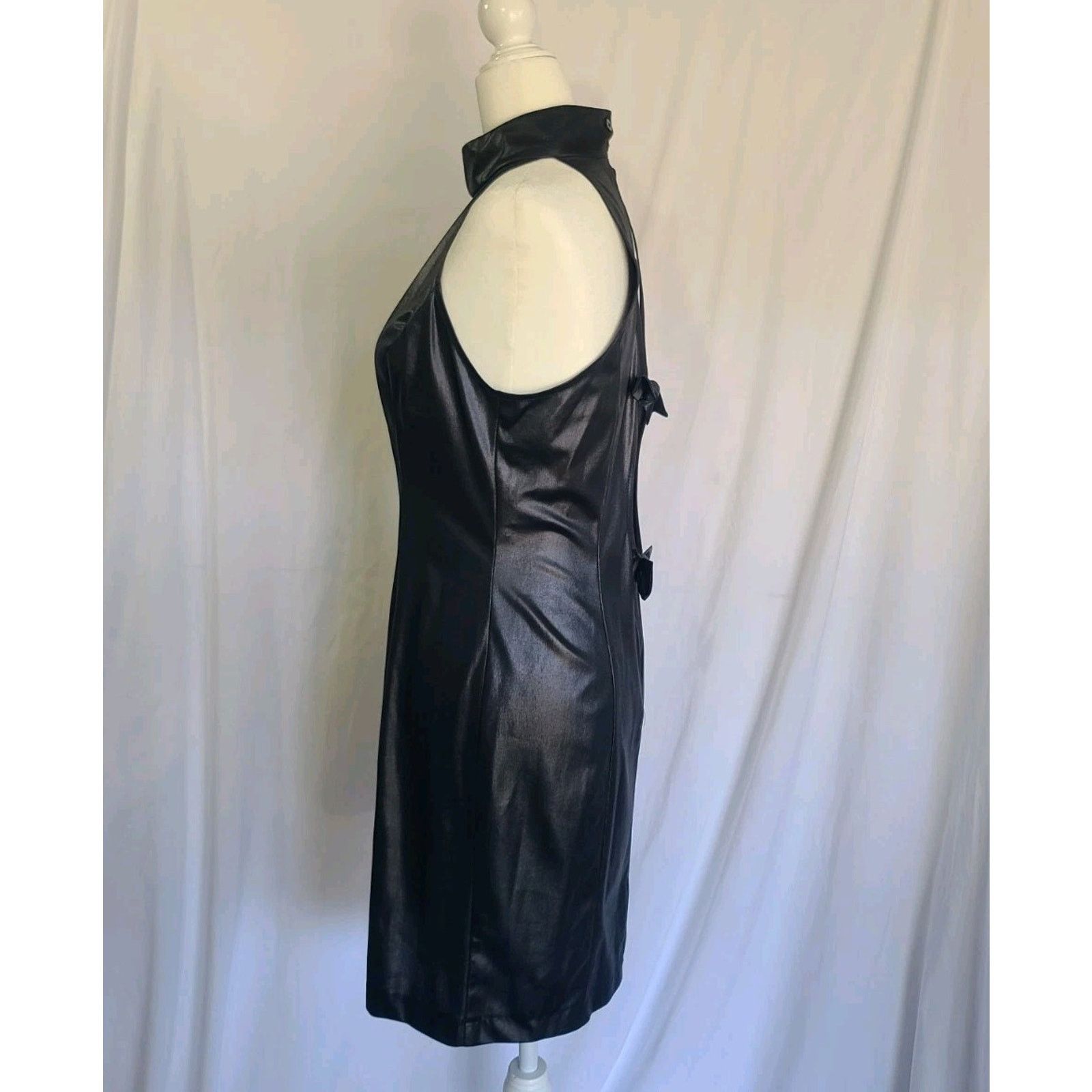 Other Vintage Frederick's of Hollywood Y2K Black Halter Dress 6-8 Size M / US 6-8 / IT 42-44 - 3 Thumbnail