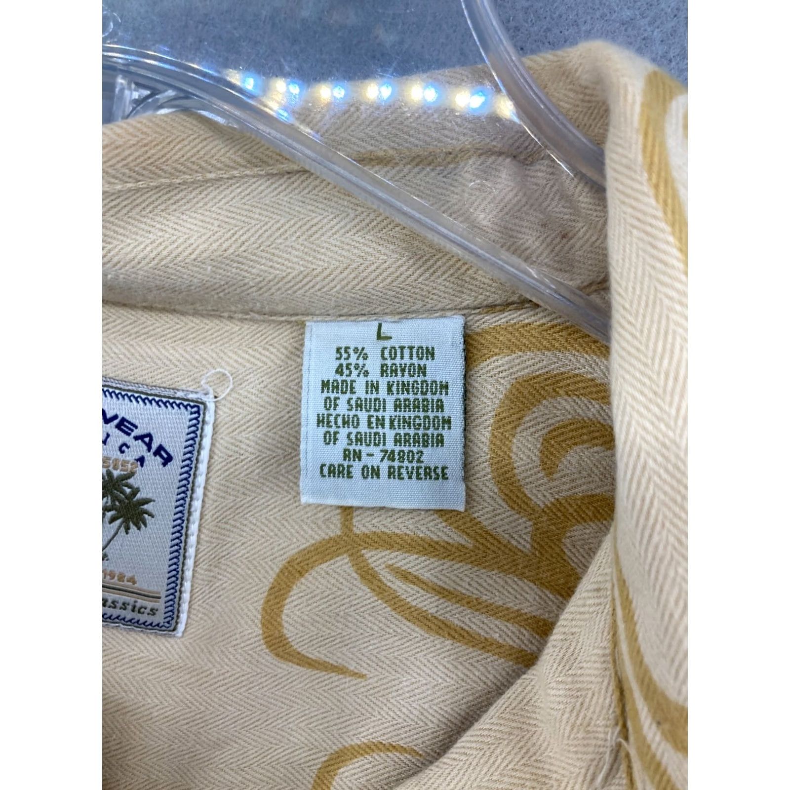 Slowear Colo Wear Mens Hawaiian Shirt L Yellow Car Palms Camp Comfort Button-Up Short Sleeve Cotton Blend Collared Casual Shirt Boys Mens Size US L / EU 52-54 / 3 - 6 Thumbnail