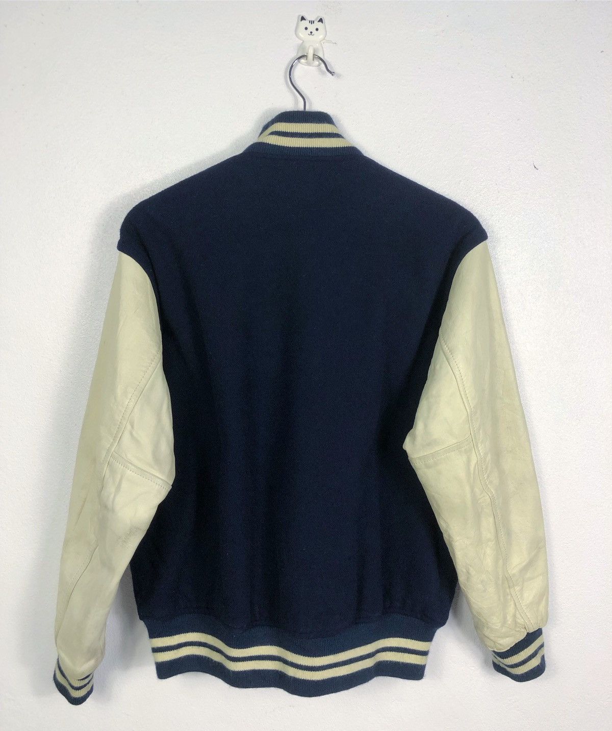 Descente × Vintage Rare Vintage Descente Stadium Wool Leather Varsity Jacket Size US S / EU 44-46 / 1 - 7 Thumbnail